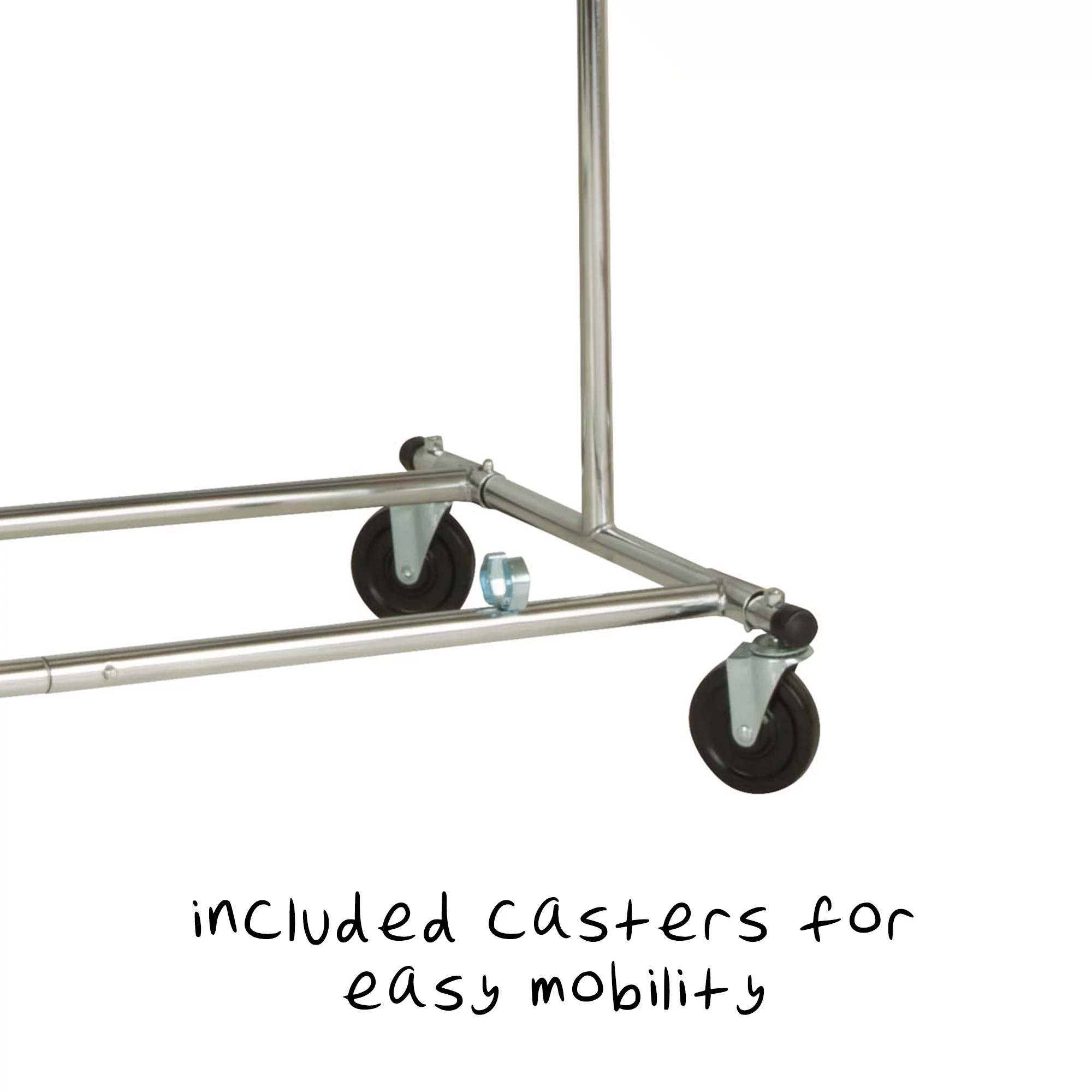 Honey-Can-Do Steel Folding Expandable Rolling Clothes Rack, Chrome