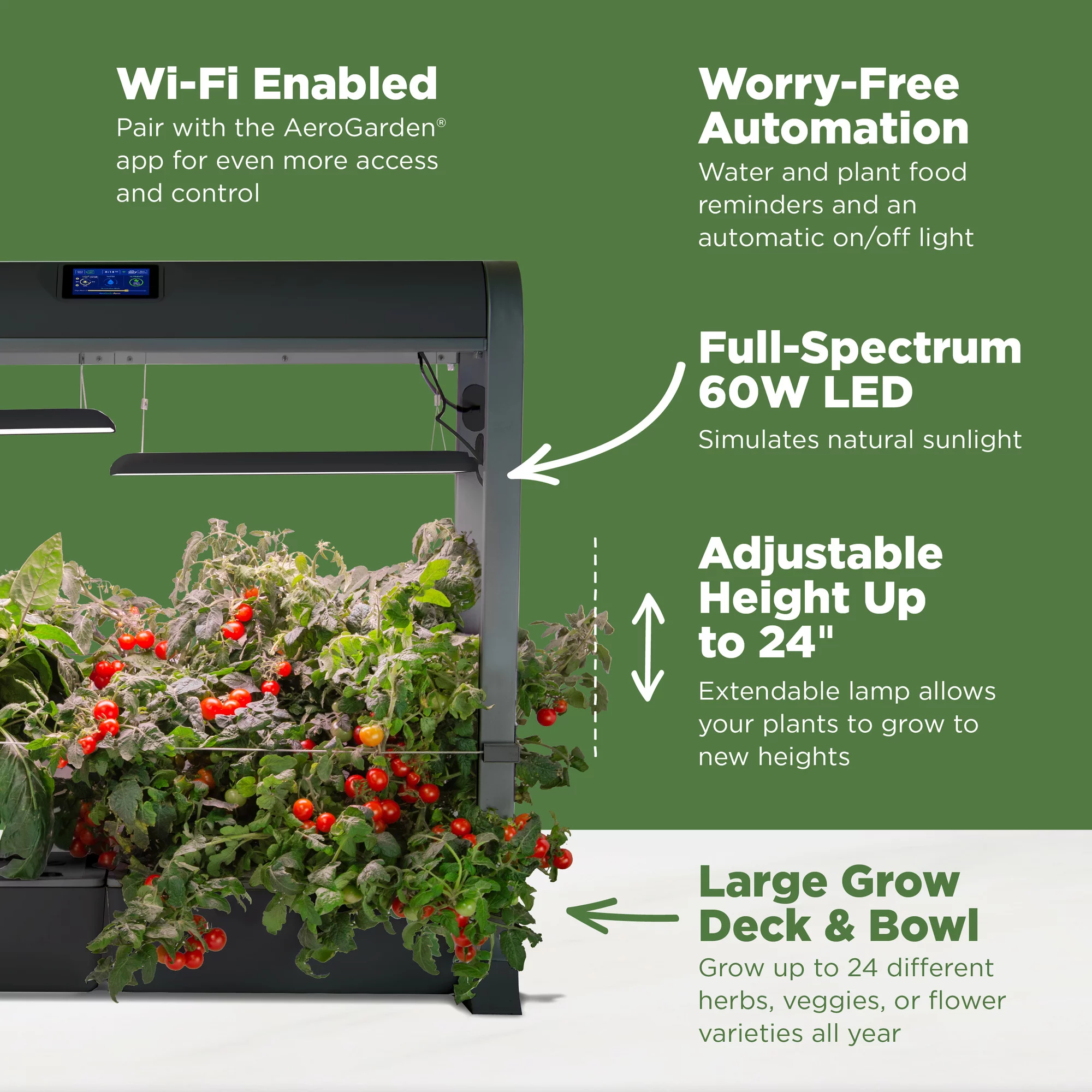 AeroGarden Farm 24Plus with Salad Bar Seed Pod Kit, Black