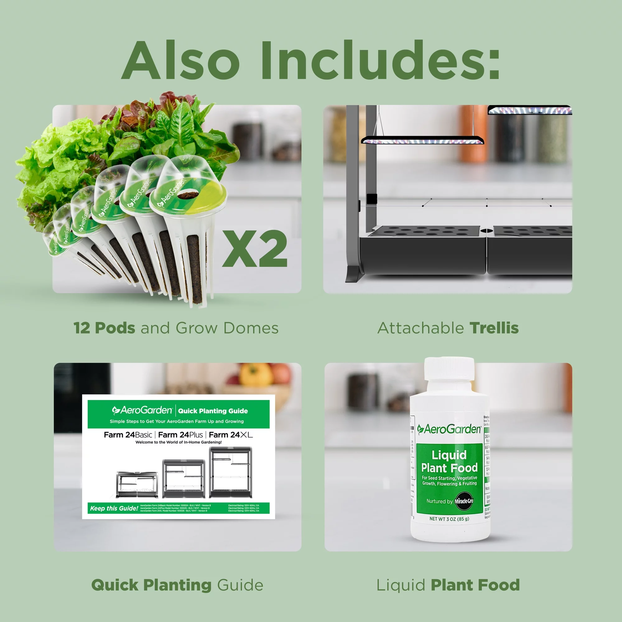 AeroGarden Farm 24Plus with Salad Bar Seed Pod Kit, Black