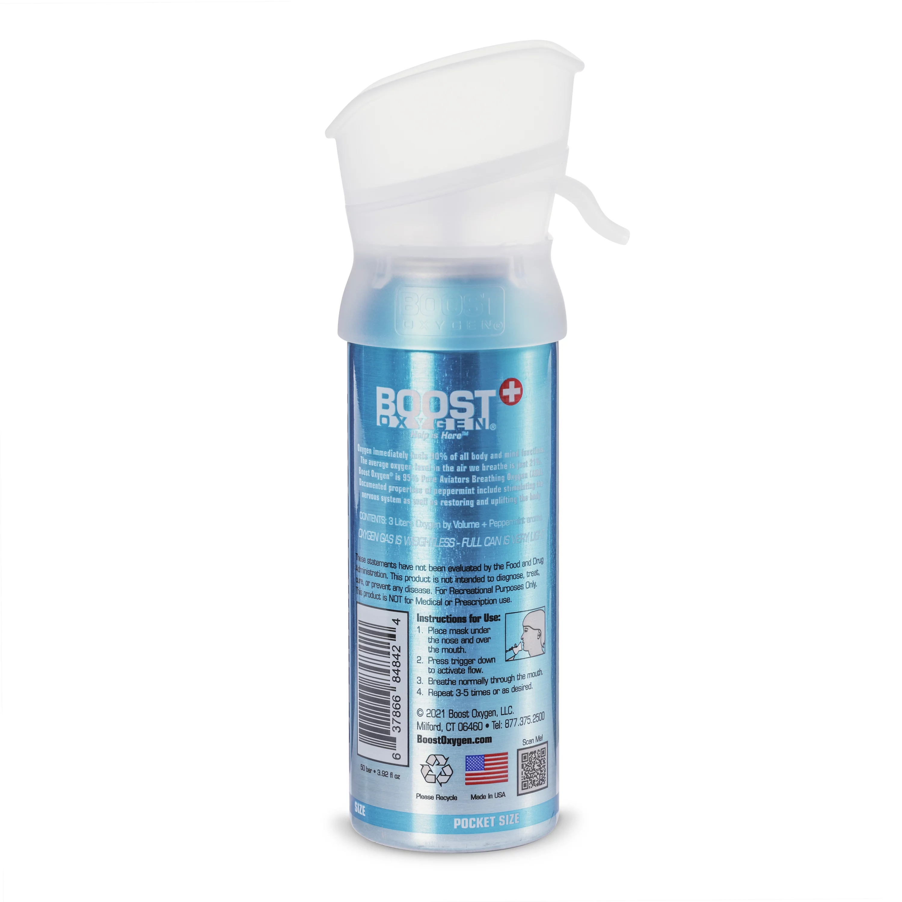 Boost Oxygen 5L Can Oxygen Bottle, Natural (4 Pack) & 3L Bottle, Peppermint