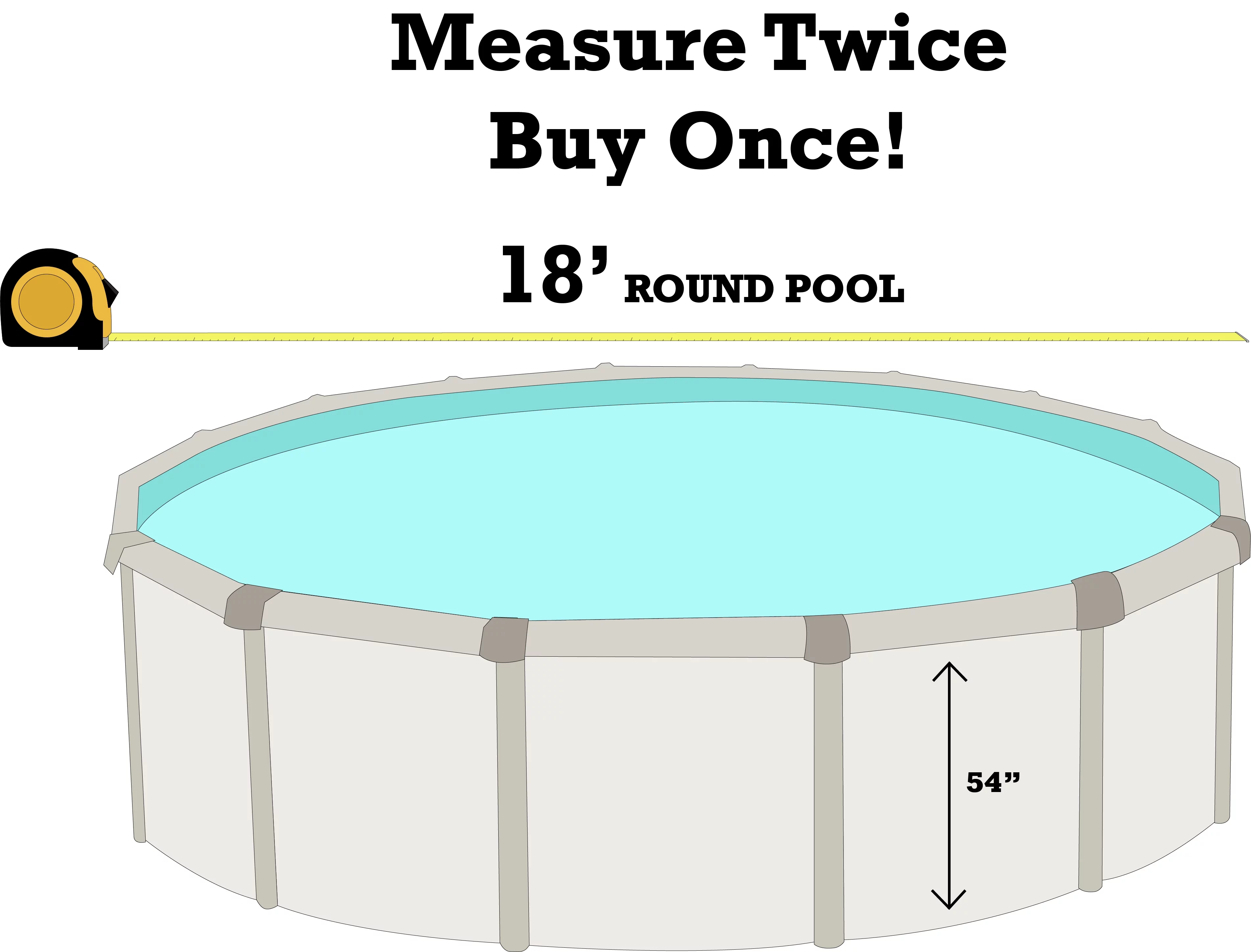SmartLine 18' Round Crystal Tile Unibead Liner For Above Ground Swimming Pools, 54