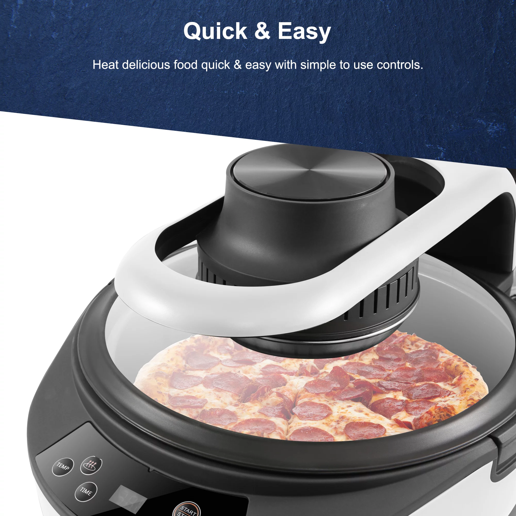 Elite Gourmet EAF5002W Clamshell Air Fryer Dual Heating Oil-Less Healthy Cooker with 5Qt. Capacity,1500-Watts, White