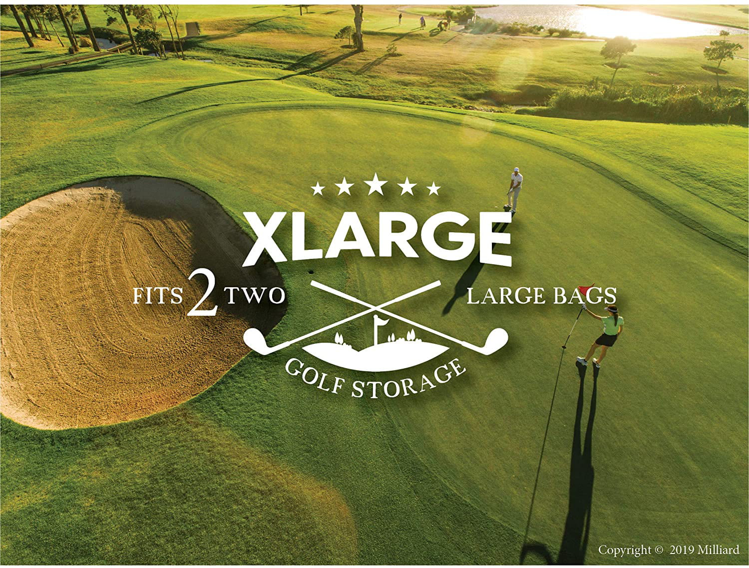 Milliard Golf Organizer - Extra Large Size - Fit 2 Golf Bags and Other Golfing Equipment and Accessories in This Handy Storage Rack - Great Gift Item