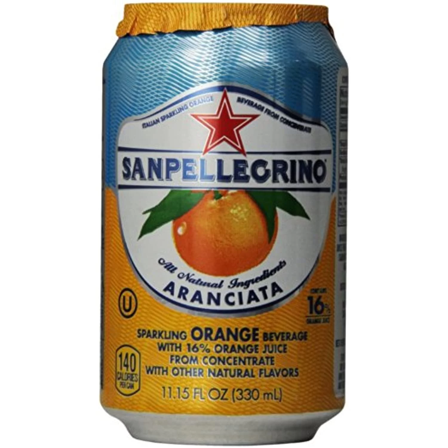 San Pellegrino - Aranciata (Orange) Soda, (12)- 11.15 Oz. Cans
