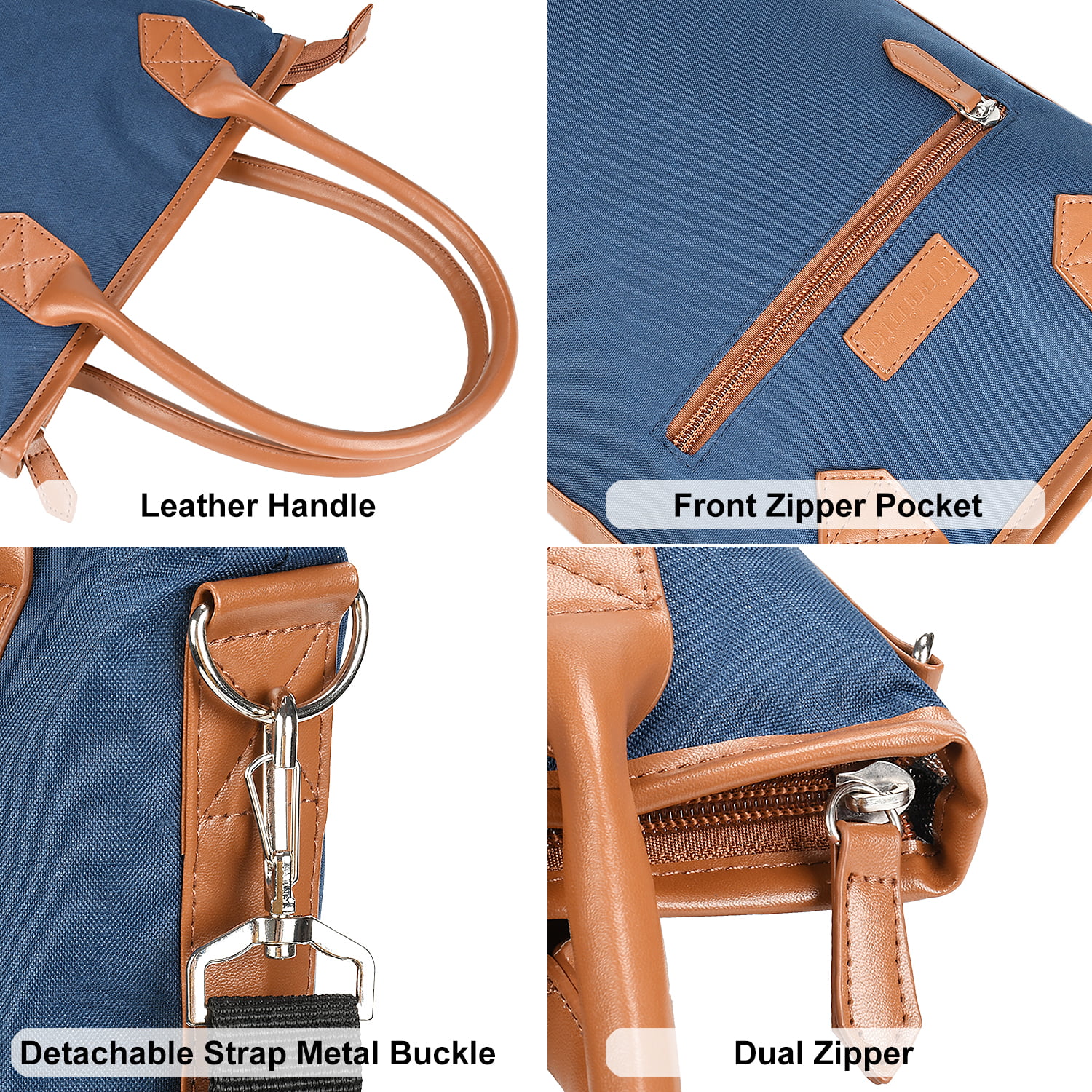 Tirrinia Insulated Wine Carrier Tote - Travel Padded 2 Bottle Wine/ Champagne Cooler Bag with Handle and Adjustable Shoulder Strap, Great Wine Lover Gift, Blue