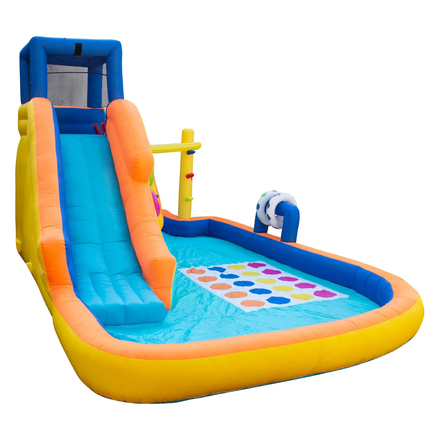 Banzai Inflatable Bouncer Water Game Park with Twister, Limbo, & Ring Toss