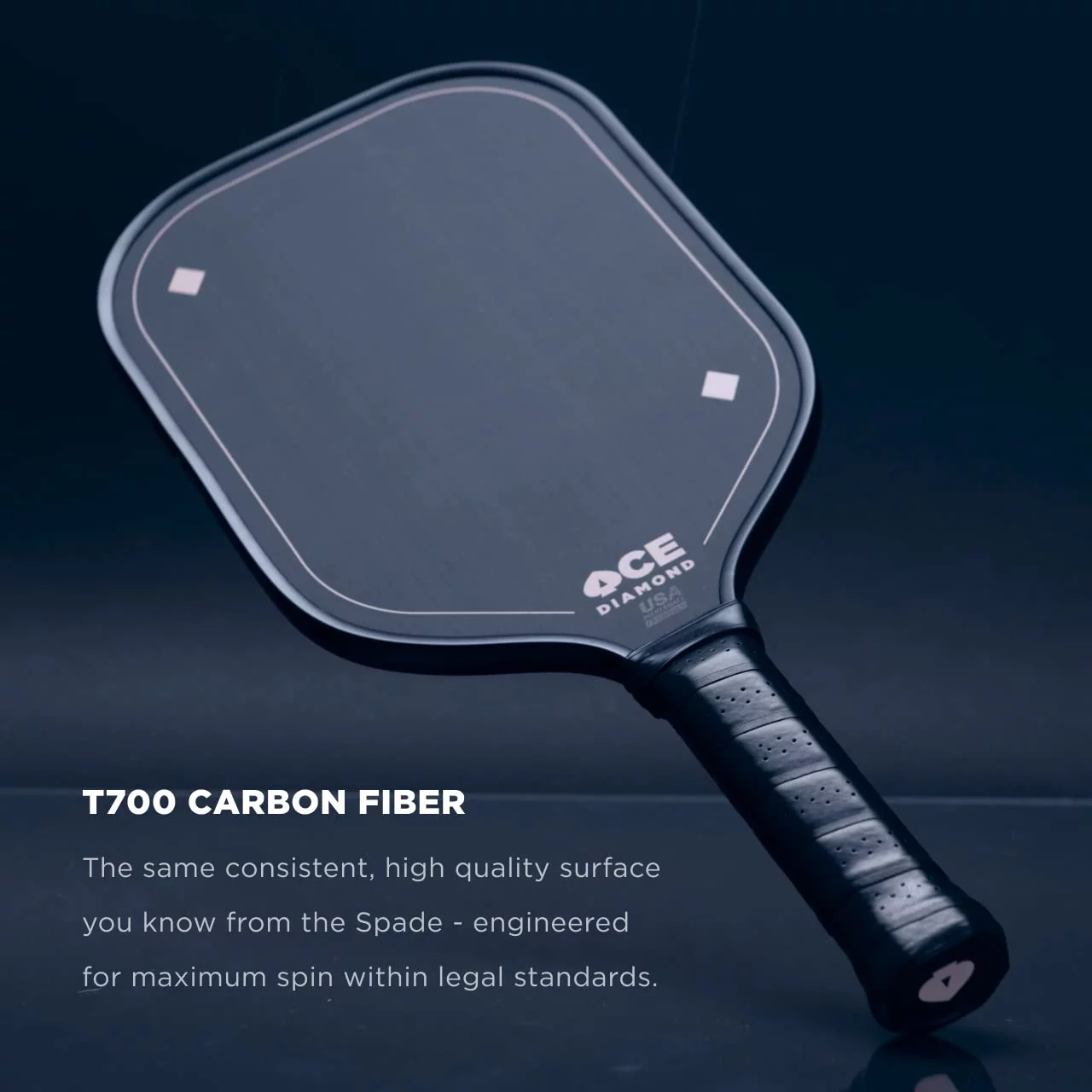 ACE Pickleball Diamond - Premium Pickleball Paddle, Made of Carbon Fiber - USAPA Approved Best Pickle Ball Racket for Tournament Play - Non-Slip Grip Texture, Spin & Control with Aramid Honeycomb Core
