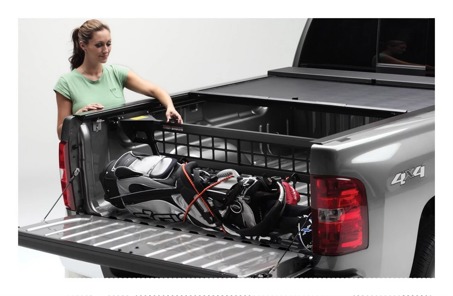 Roll-N-Lock by RealTruck CM570 Cargo Manager Rolling Truck Bed Divider; Compatible with Select 2007-2021 Toyota Tundra