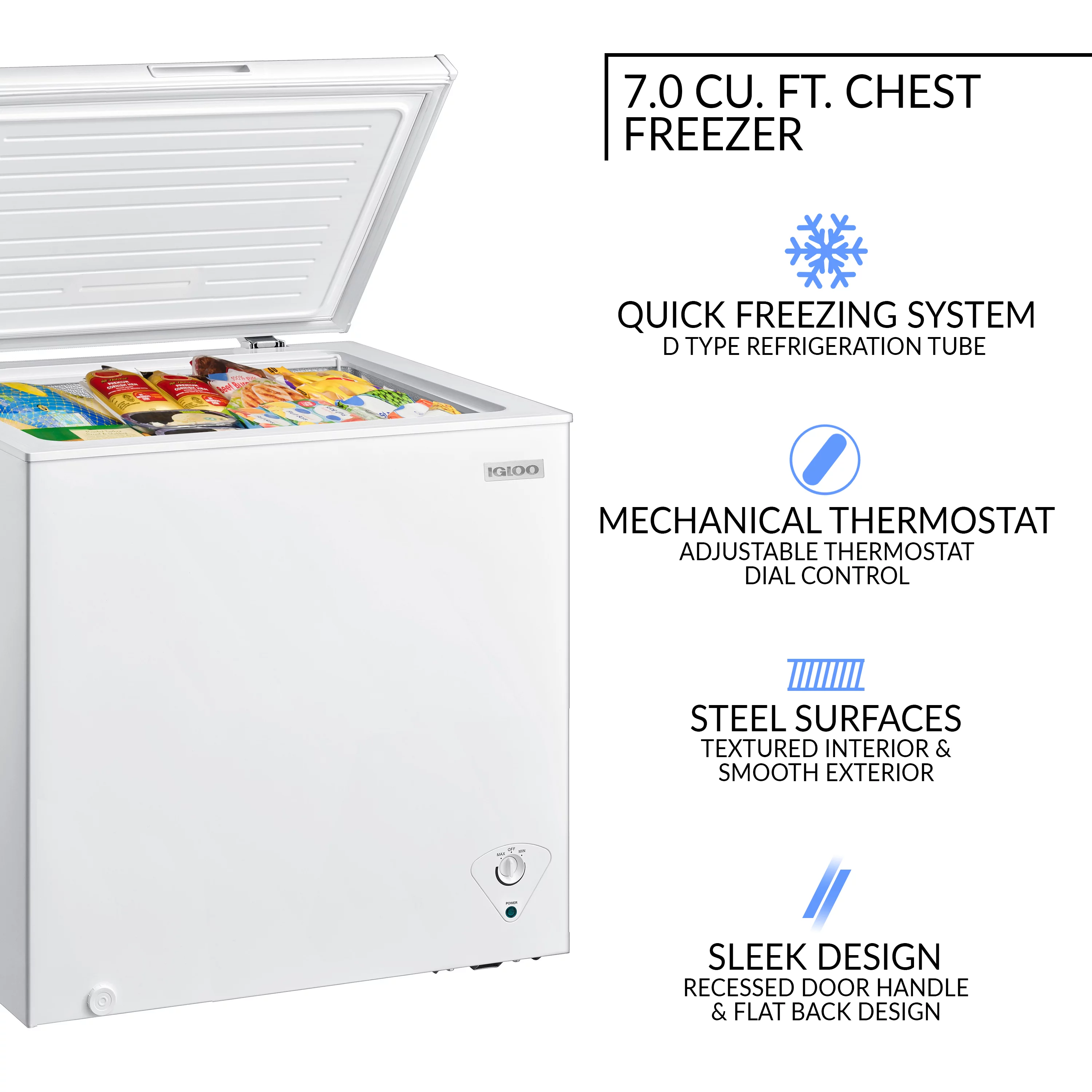 Igloo ICFMD70WH6A 7.0 CU. FT. Chest Freezer