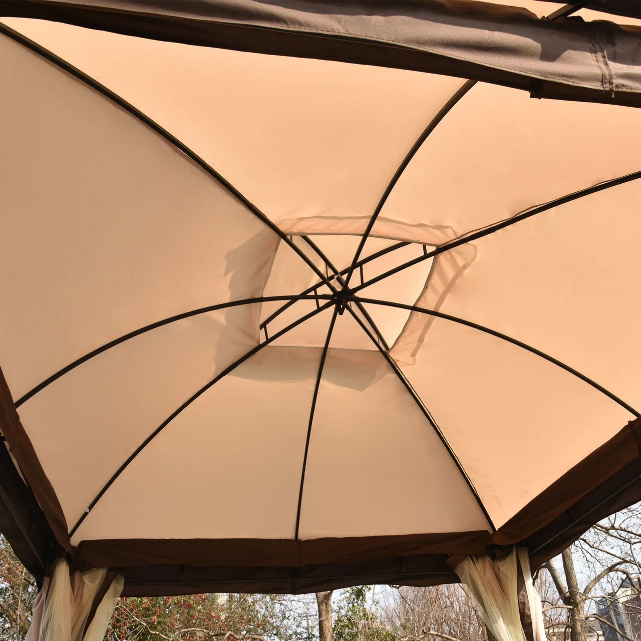 Patio Outdoor Gazebo - Double Roof Canopy with Mosquito Netting | 9.8 Ft. W x 11.8 Ft. D