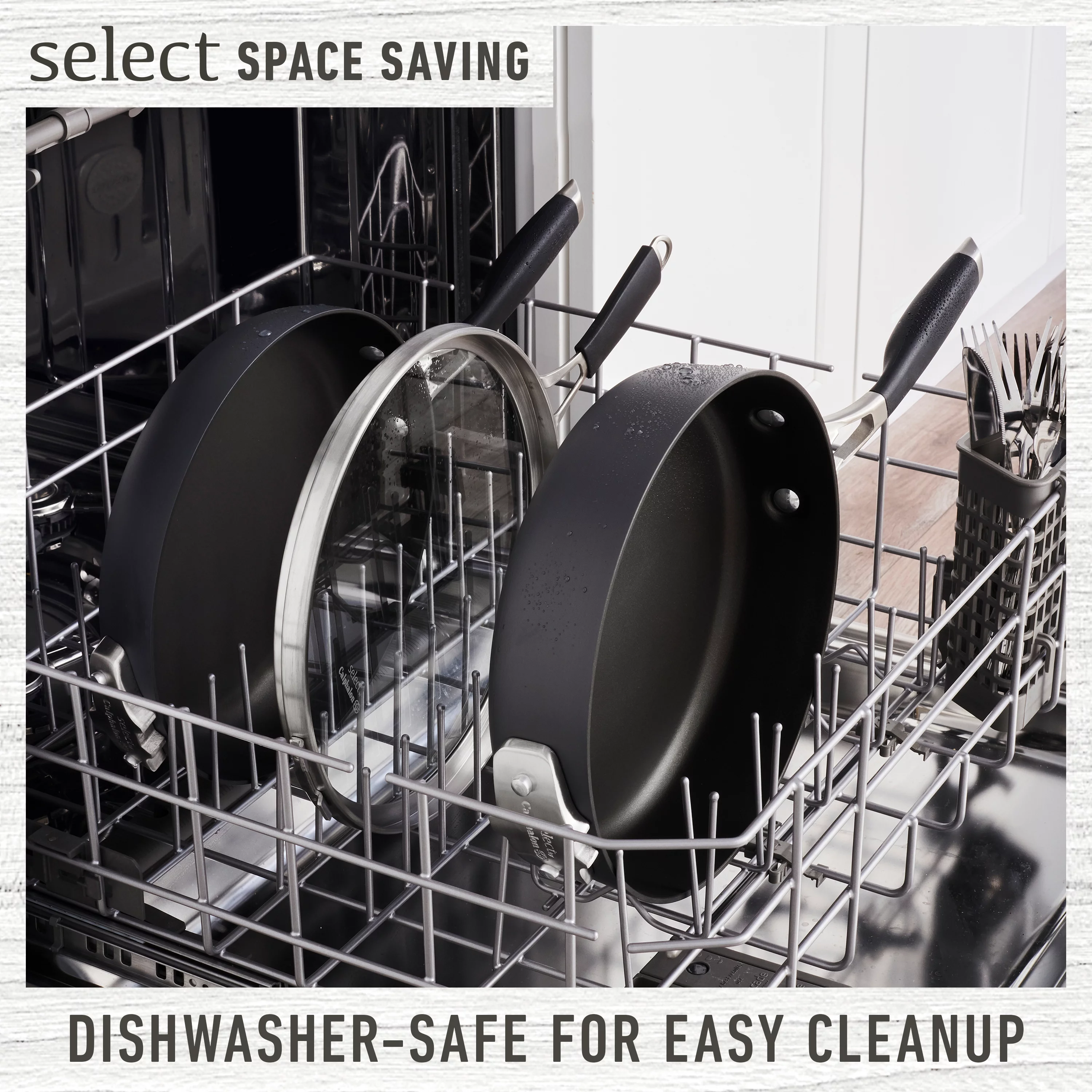 Select by Calphalon Space-Saving Hard Anodized Nonstick Pots and Pans, 14-Piece Cookware and Utensil Set