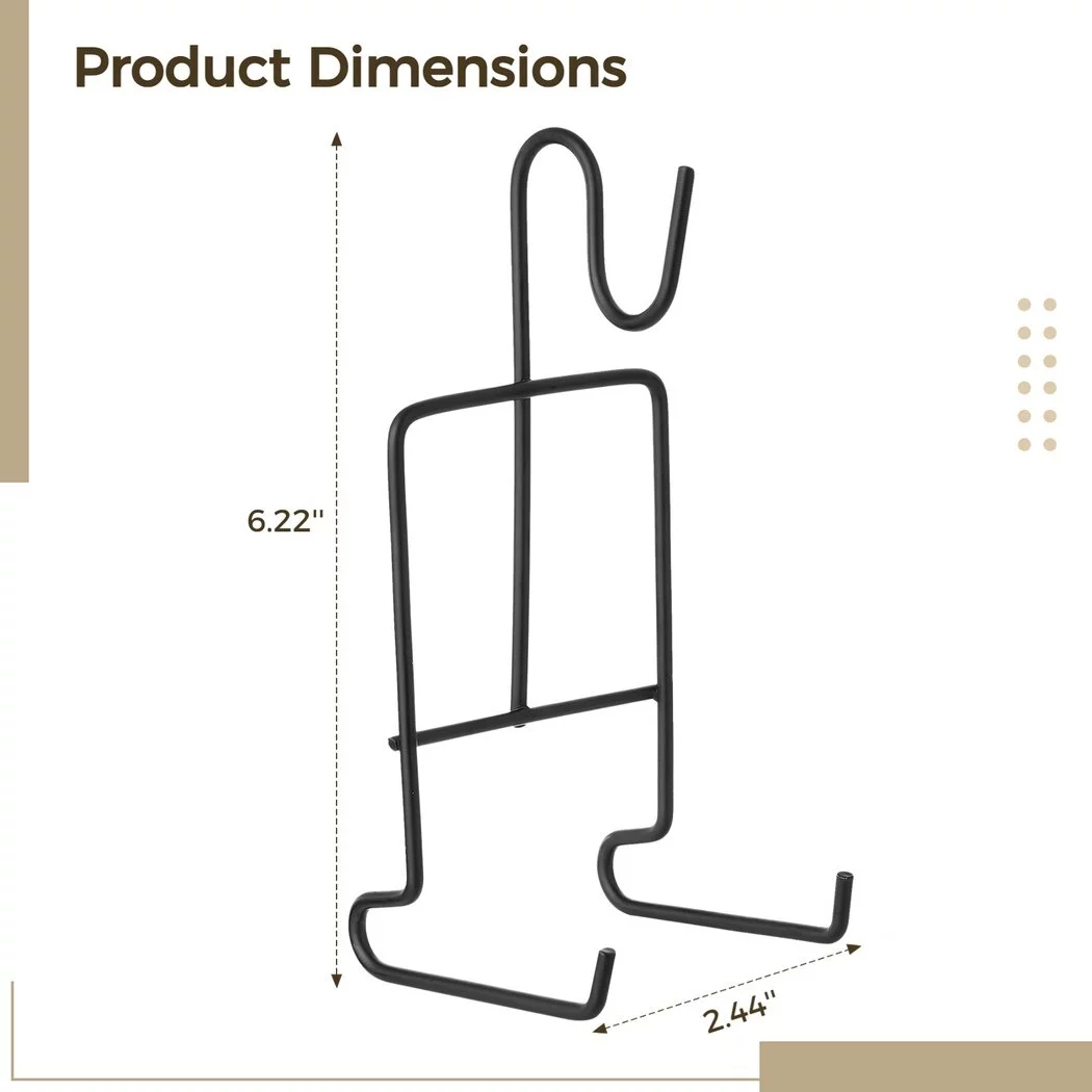 Cup and Saucer Display Stand, 8 Pcs Tea Cup and Saucer Holders, Teacup Coffee Mug Organizer Rack, Black Finish Metal Mug and Saucer Stand for Tea Coffee Cups Plates