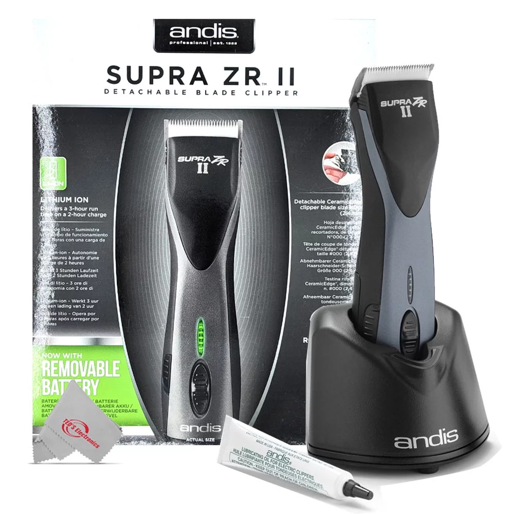 Andis Supra ZR II CeramicEdge Blade Clipper + reSURGE Wet / Dry Titanium Foil Shaver Kit