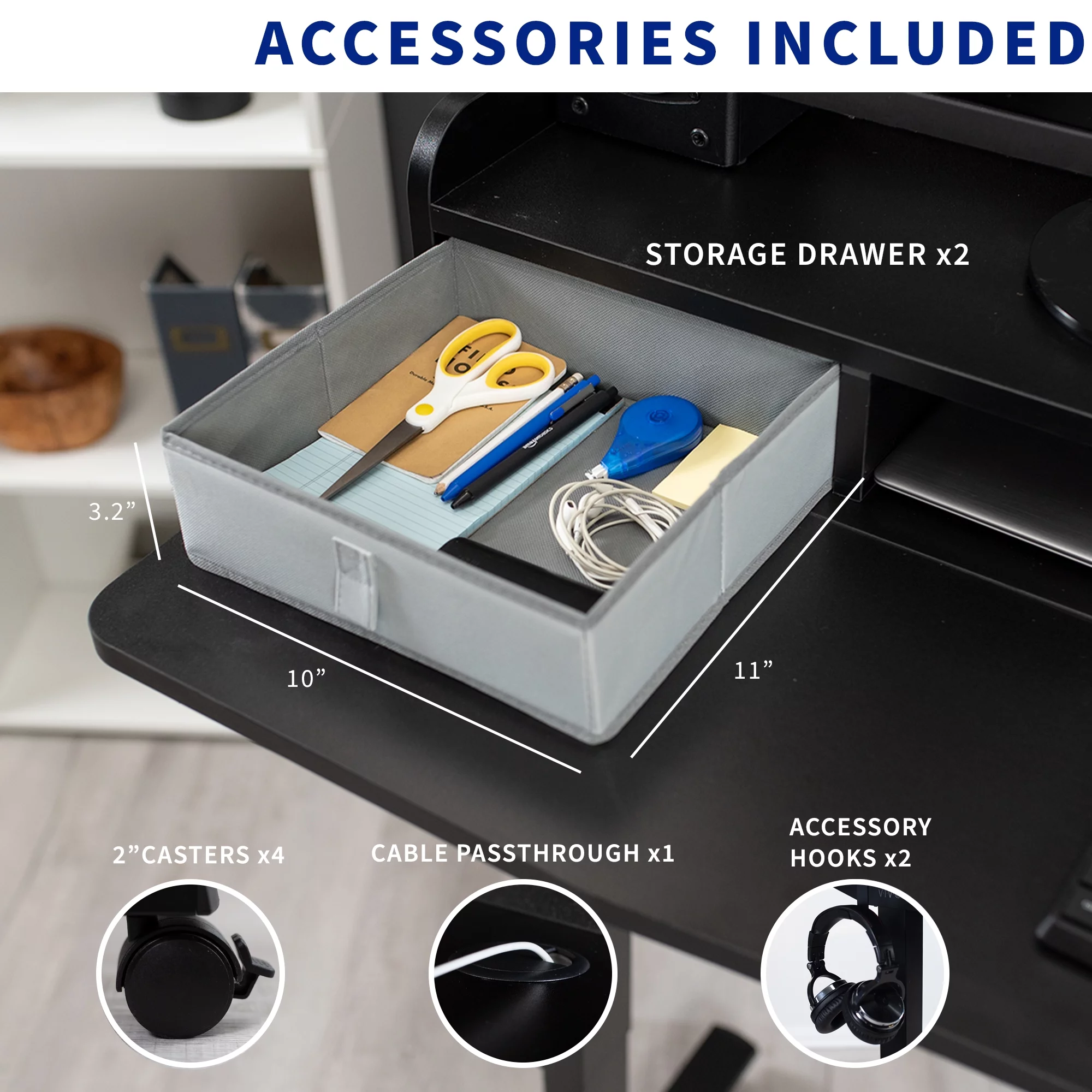 VIVO Black 2 Tier Electric 60