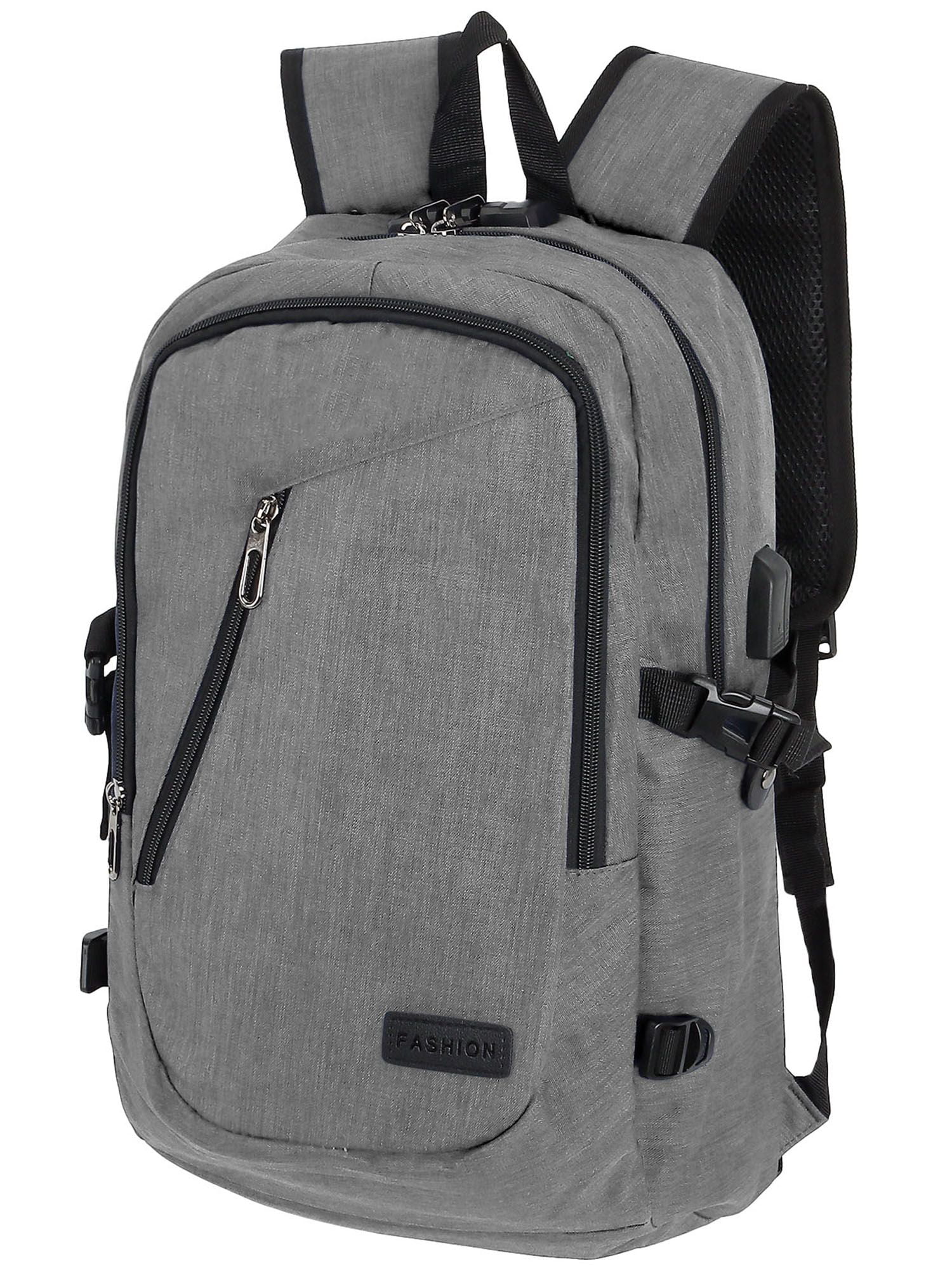 Deago Travel Laptop Backpack for Men Women Business Anti Theft Backpack with USB Charging Port Water Resistant College School Computer Bag, Gray