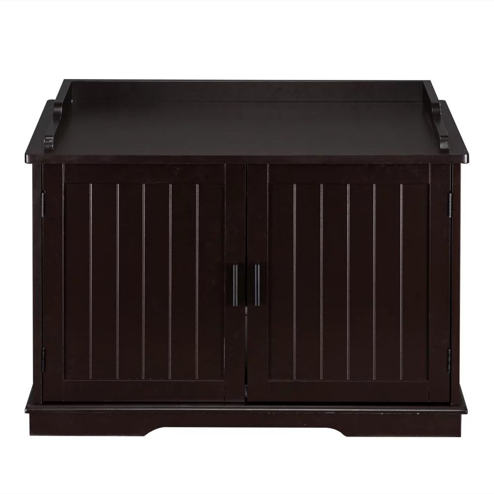 Kmowoo Cat Litter Box Enclosure, Indoor Pet Crate-Hidden Cat Washroom with Vent Holes