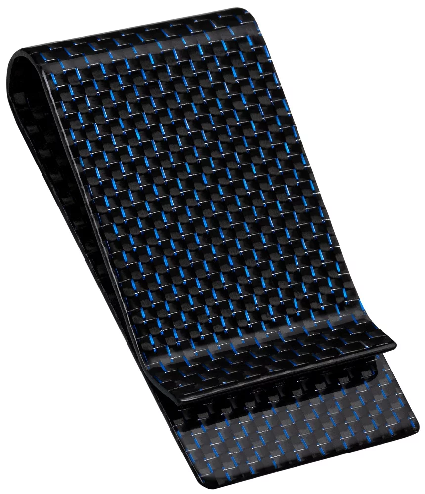 Serman Brands Carbon Fiber Money Clip | Sleek and Stylish | Front Pocket Slim Clip | Convenient Quick Access for Men | Diamond Blue