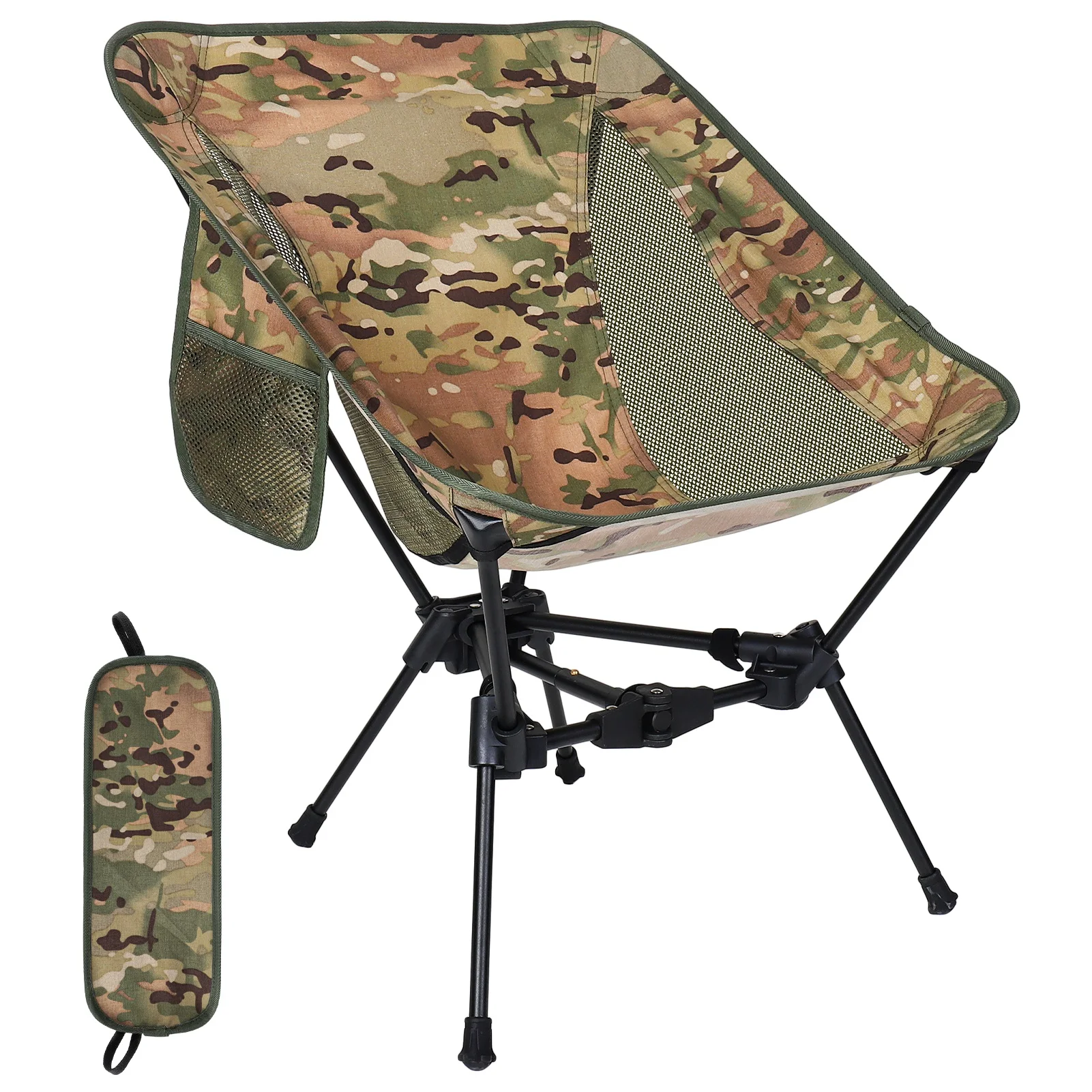 HEQUSIGNS Portable Camping Chair Backpacking Chair, 4th Generation Ultralight Folding Chair, Compact Lightweight Foldable Chairs for Hiking Camping Beach(Camouflage)