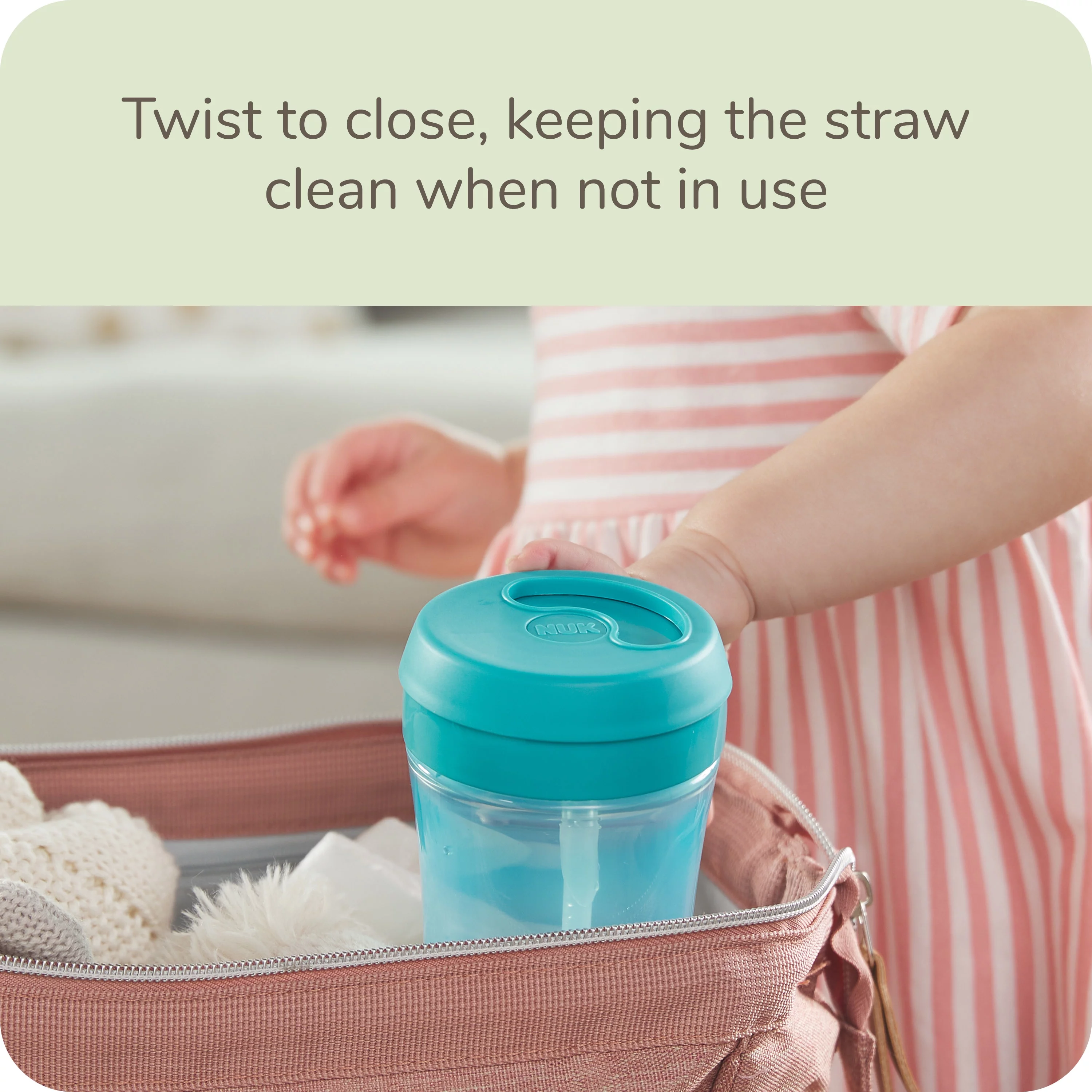 NUK Easy Straw Leak-Proof Cup, BPA-Free, Jungle, 12+ Months Hard Spout Sippy Cup