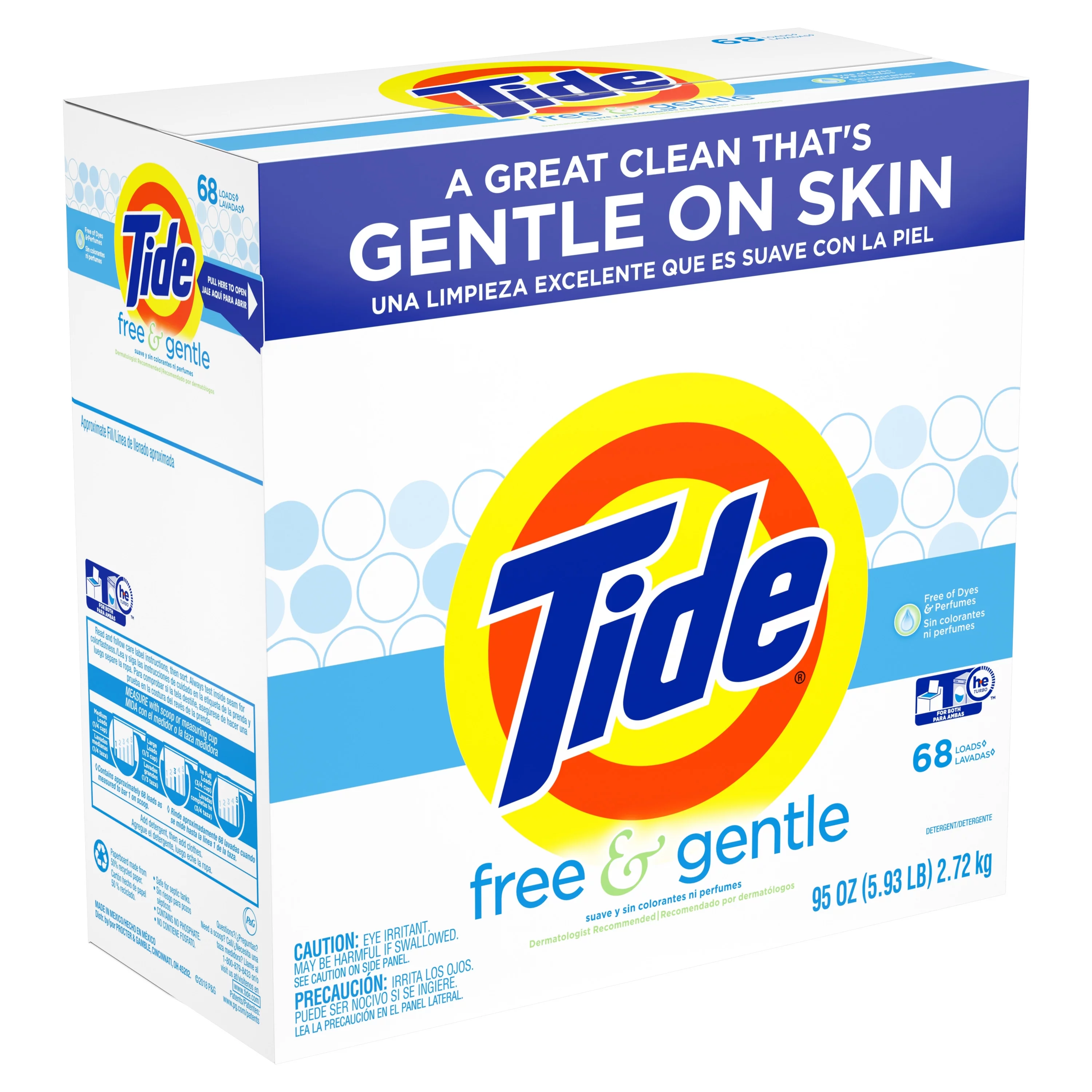Tide Free and Gentle, 68 Loads Powder Laundry Detergent, 95 oz
