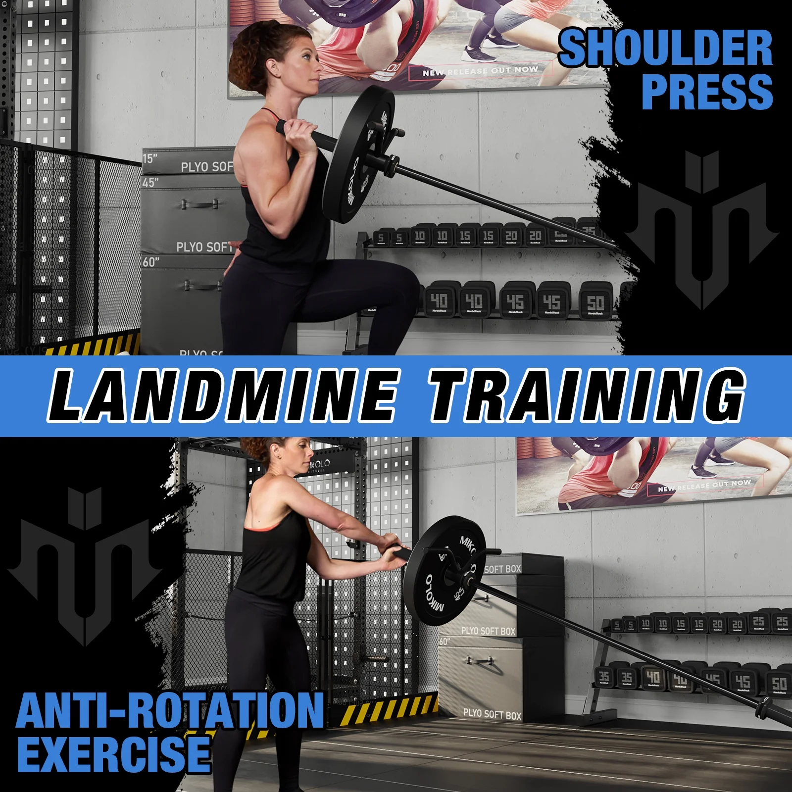 Mikolo Power Rack Cage with LAT Pulldown System, 1200LBS Capacity Power Rack, Multi-Functional Squat Rack with 13-Level Adjustable Height and J-Hooks, Dip Bars, T-Bar, Squat Cage(Upgraded)