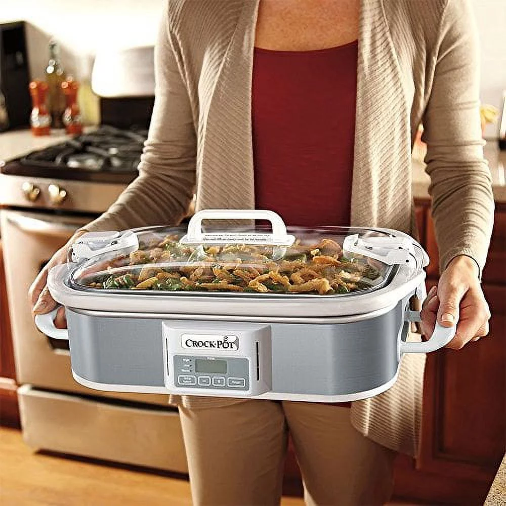 Crock-Pot SCCPCCP350-SS Programmable Digital Casserole Crock Slow Cooker, 3.5 quart, Stainless Steel