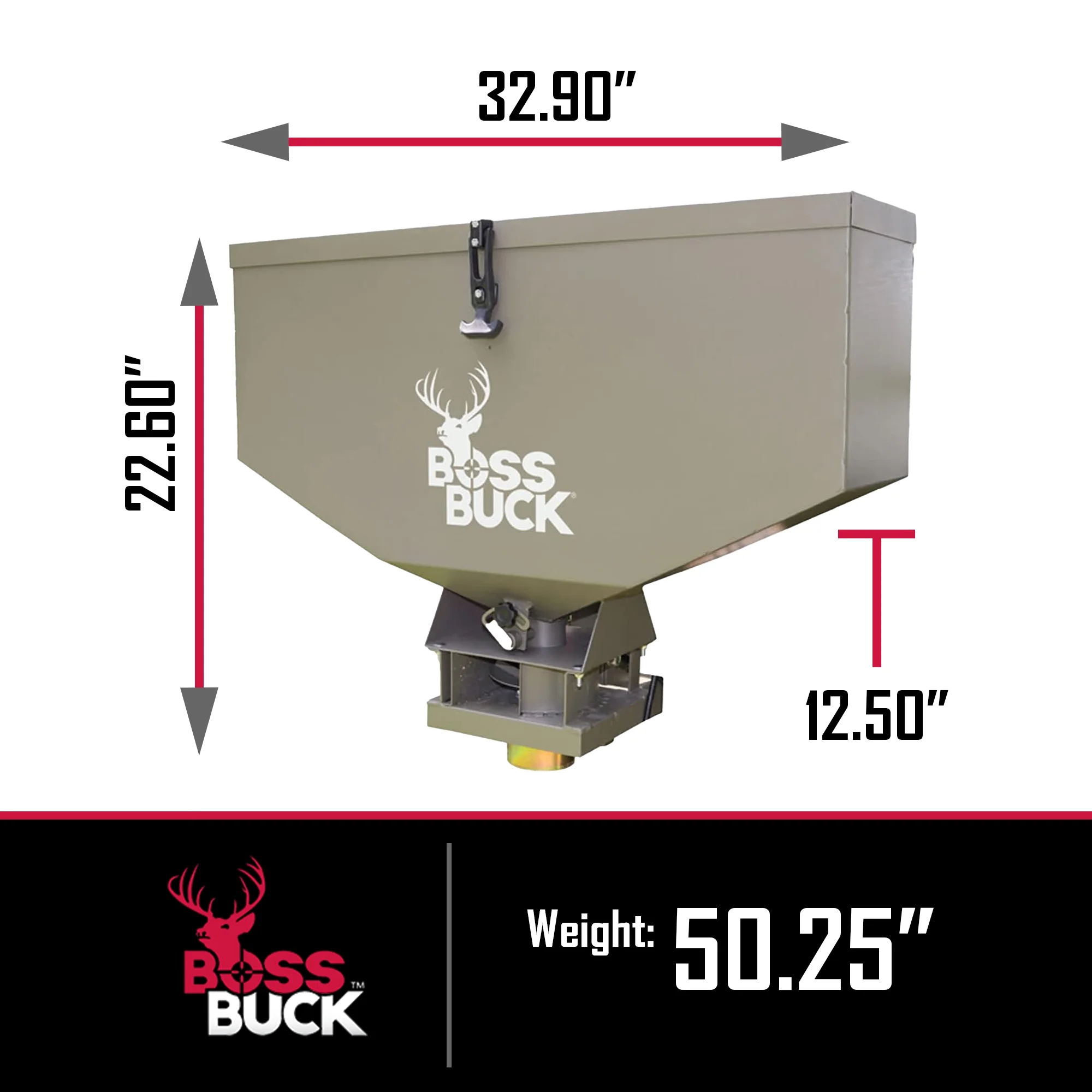 Boss Buck BB-1.80 80 Pound Capacity Non-Typical ATV Feed Spreader & Seeder