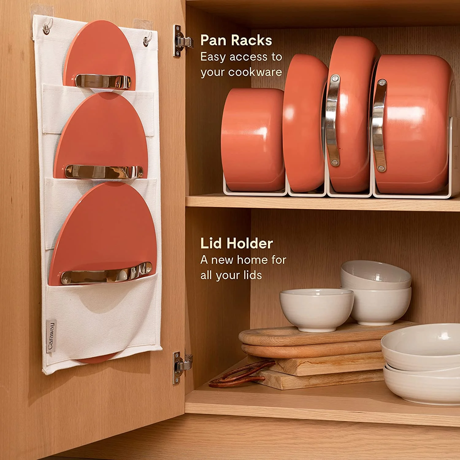 Caraway Nonstick Ceramic Cookware Set (12 Piece) Pots  Pans  Lids and Kitchen Storage - Non Toxic  PTFE & PFOA Free - Oven Safe & Compatible with All Stovetops (Gas  Electric &