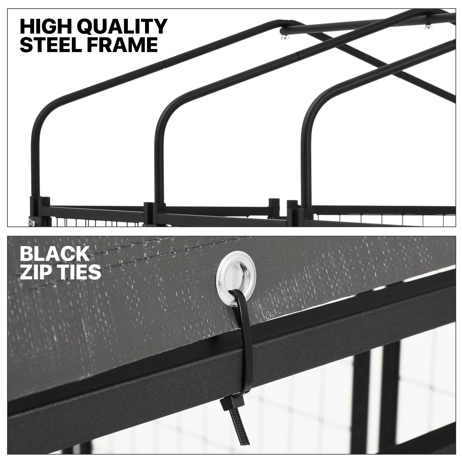 MoNiBloom 4ft x 6.25ft x 4.50ft Heavy Duty Outdoor Dog Kennel with Waterproof Canopy, 10 Panels Expandable Dog Playpen with Latch, Dog Pen House Backyard Shelter