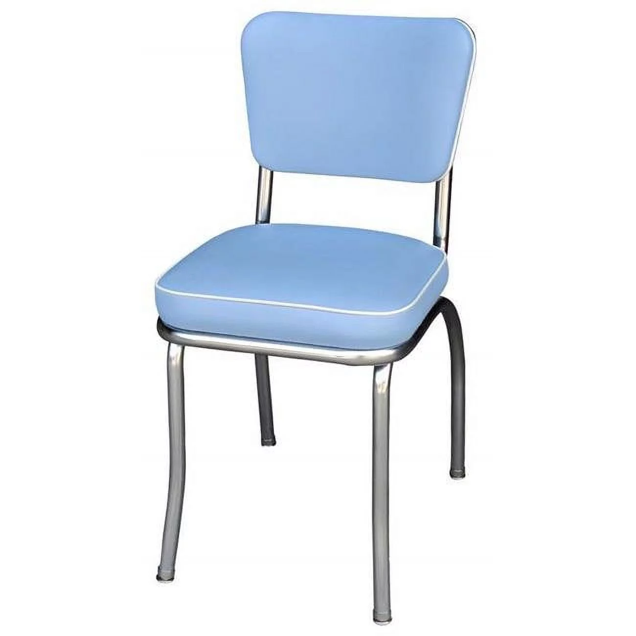 Richardson Seating Corp 4210BBL 4210 Diner Chair -Bristol Blue- with 2 in. Box Seat - Chrome - Bristol Blue