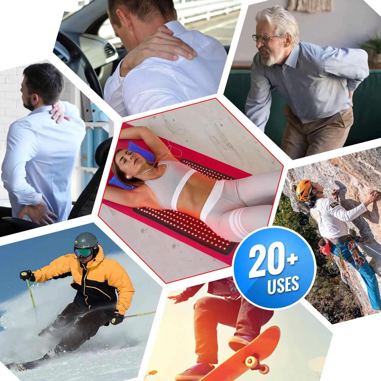 DGYAO Red Light Therap-y for Whole Body Muslce Relax with 880NM Near Infrared Light Large Pad