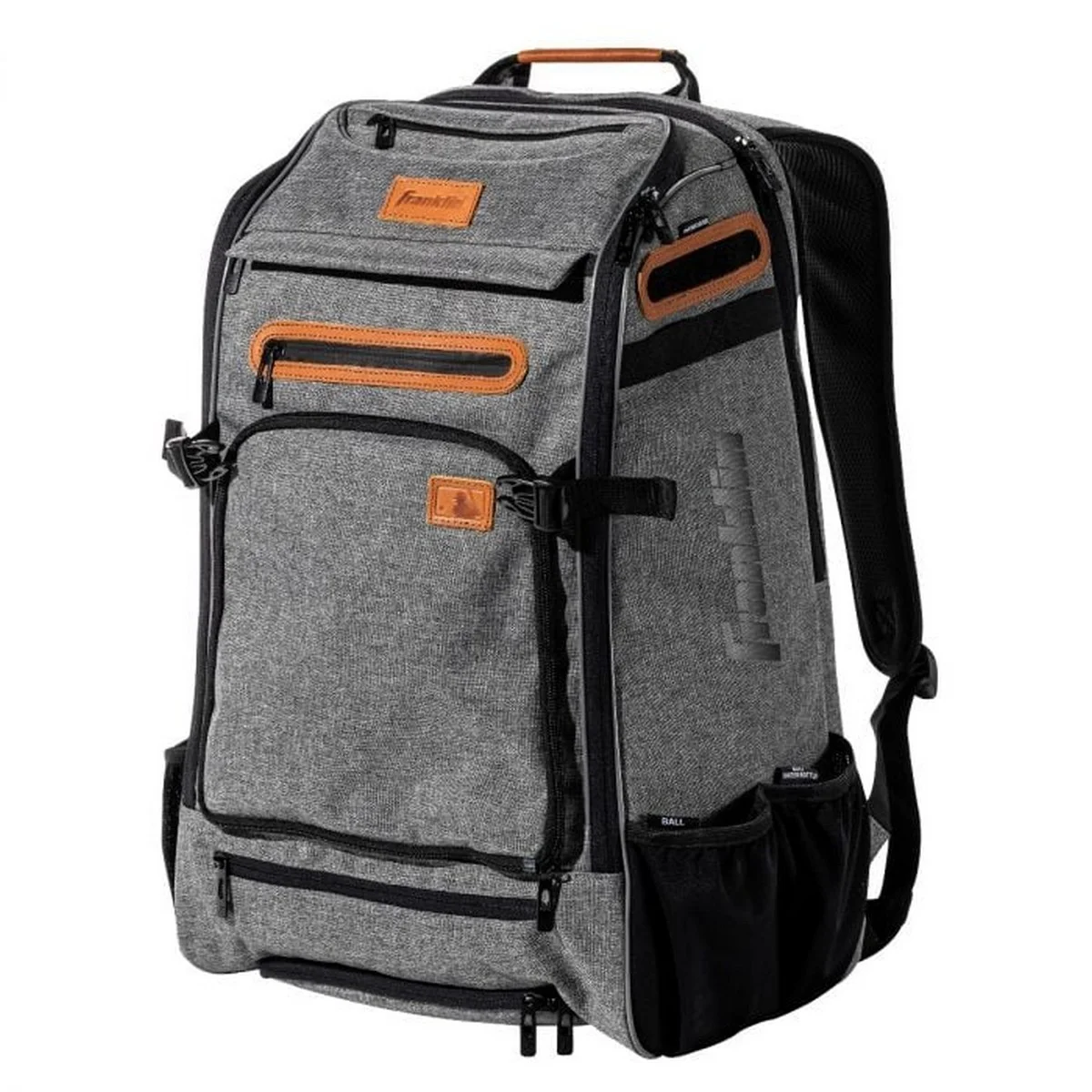 Franklin Sports MLB Traveler Elite Baseball Backpack – Premium Batpack – Heather Gray
