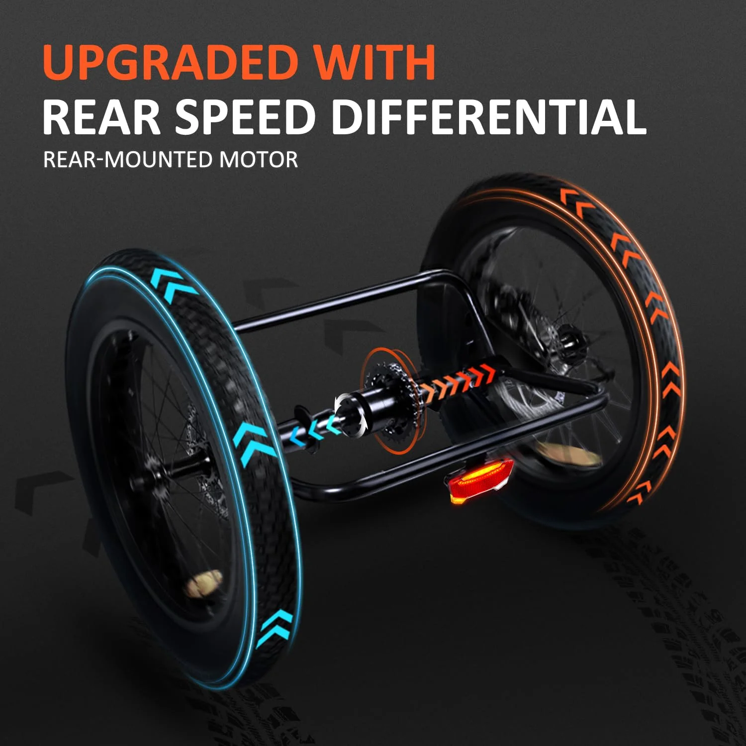 Addmotor Electric Trike, 750W (Peak 1400W) 90Miles Electric Tricycle for Adults, 48V 20Ah Folding 3 Wheel Electric Bikes with Parking Brake & Rear Speed Differential, E-310 Blue