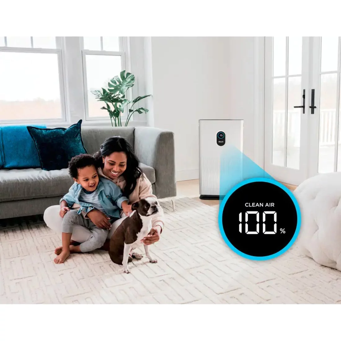 Shark HE601 6 True HEPA Air Purifier With Advanced Odor Lock, 1,200 Sq. Ft. Coverage, White