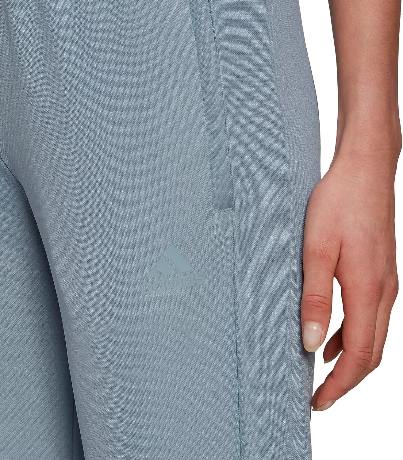 adidas Women's Disruptive Stripes Soccer Pant Light Blue Grey Size XL