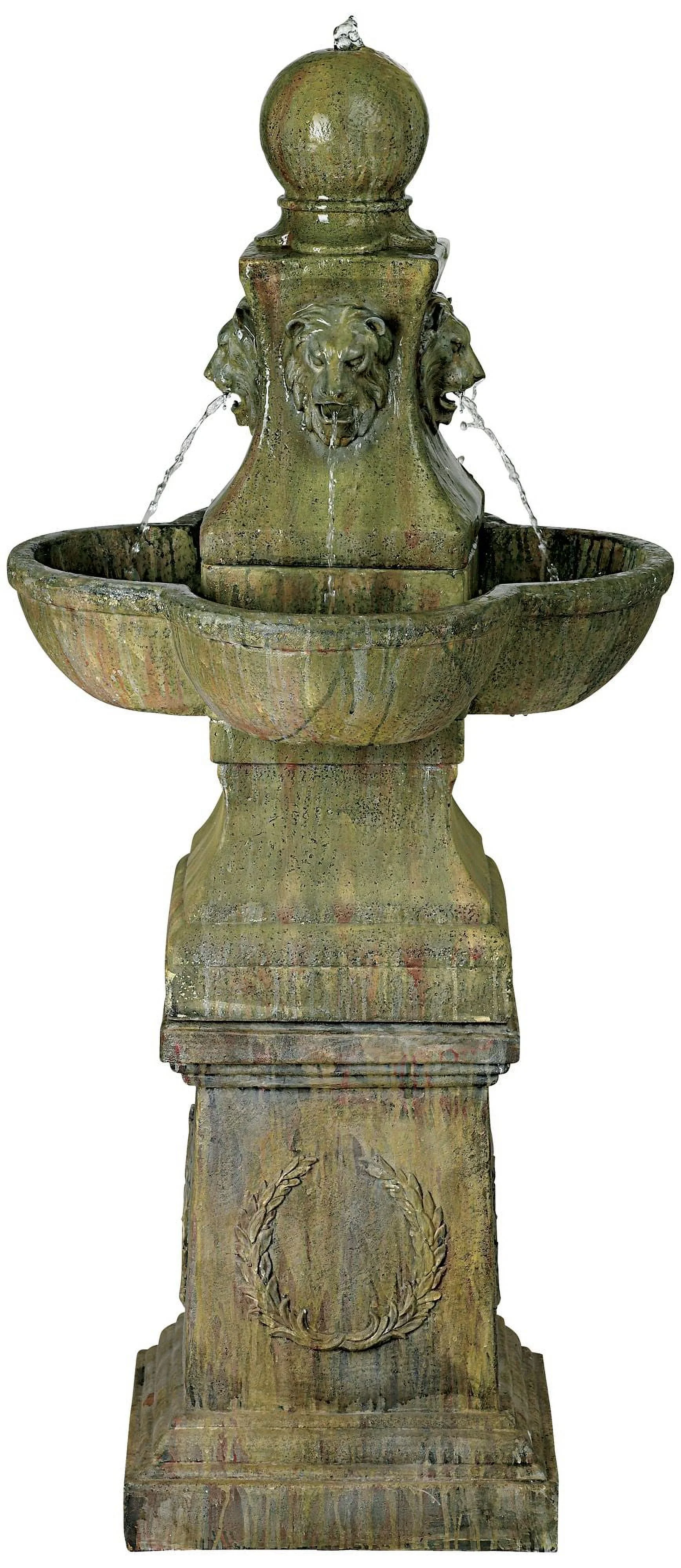 John Timberland Tuscan Garden Pedestal Rustic Bubbler Outdoor Floor Water Fountain 54