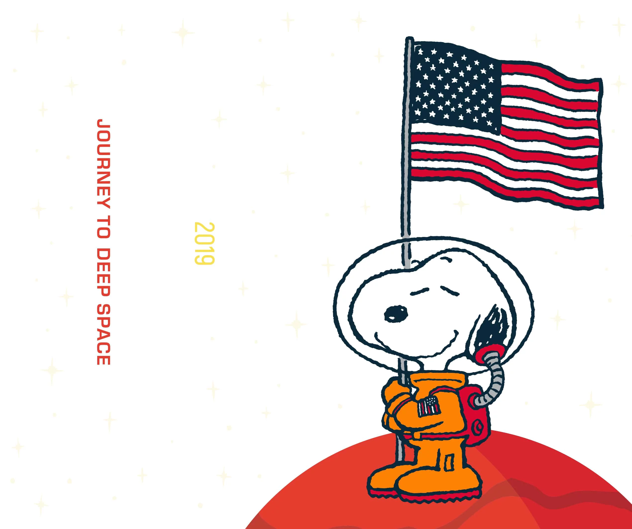 Peanuts Astronaut Snoopy with American Flag 24oz Plastic Water Bottle