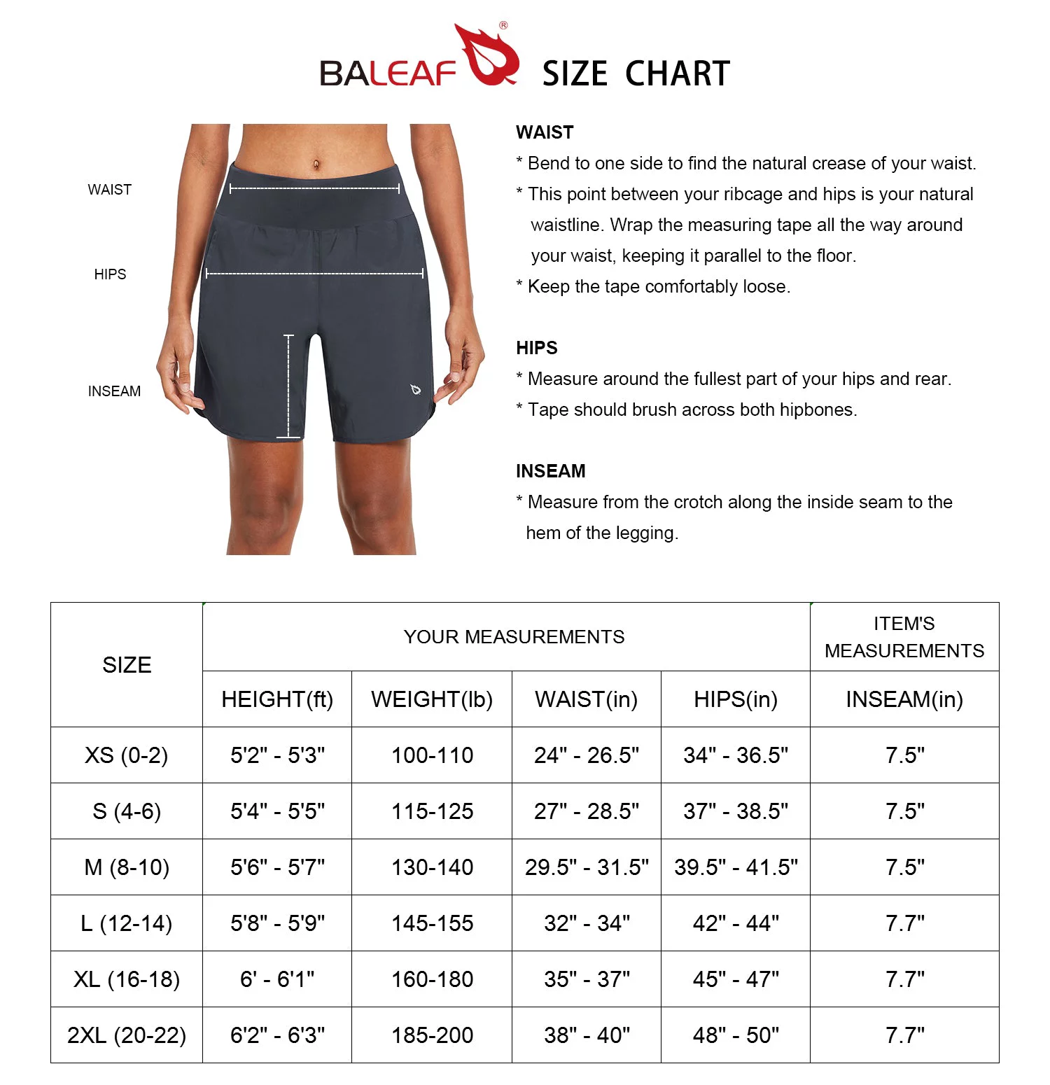 BALEAF Women's 7 Inches Long Running Shorts Back Zipper 4 Pockets Lounge Athletic Gym Shorts with Liner Black Size S