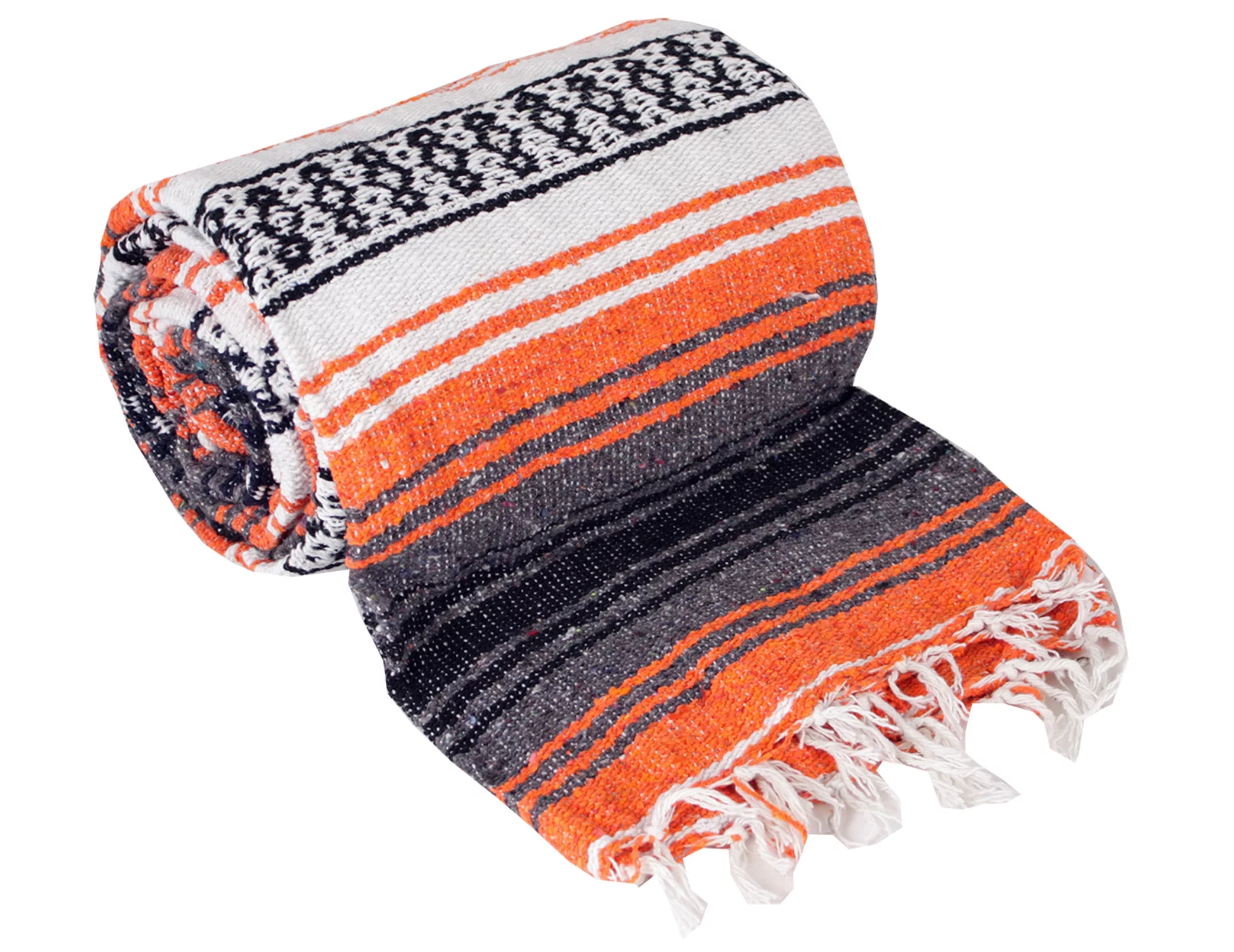 Canyon Creek Orange, White Cotton Throw, 53