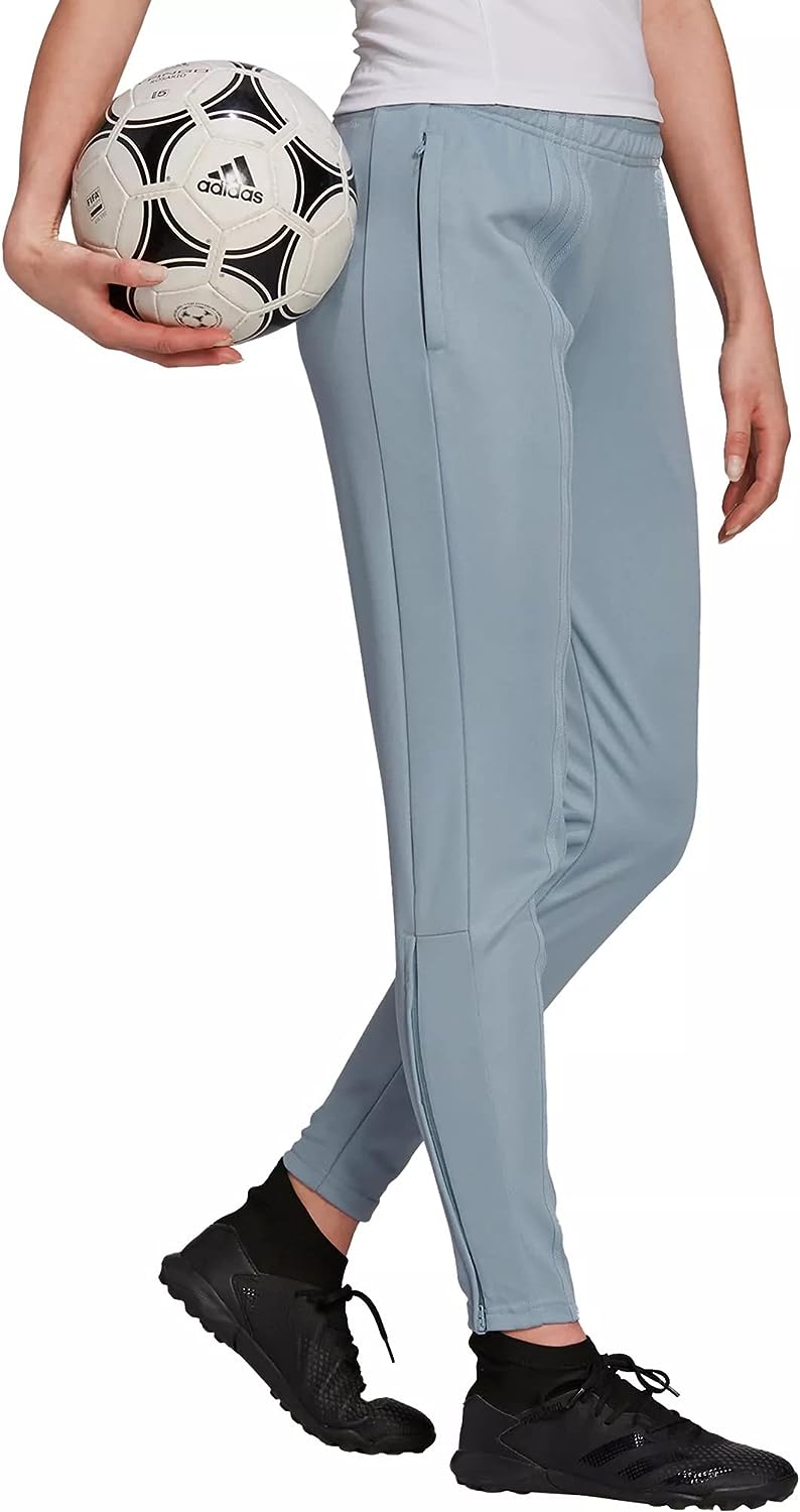 adidas Women's Disruptive Stripes Soccer Pant Light Blue Grey Size XL