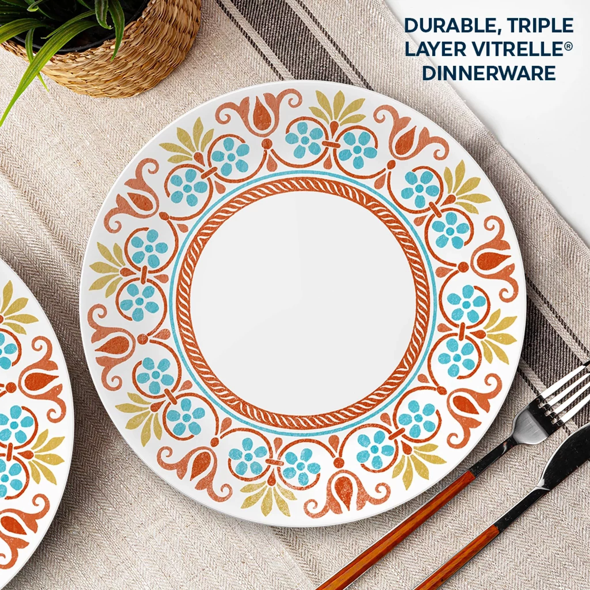 Corelle Global Collection Terracotta Dreams 10.25 Dinner Plates, 6-pack