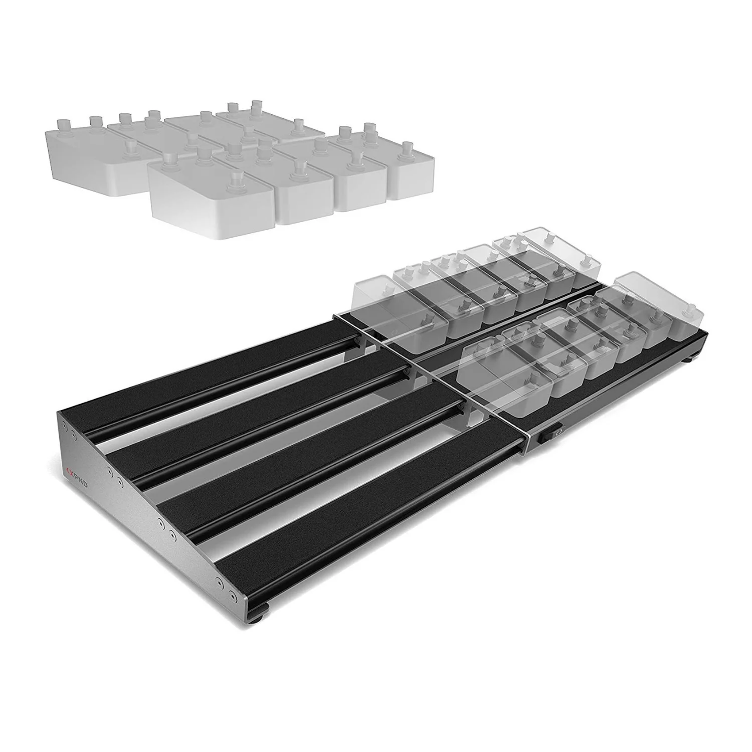 D'Addario XPND Pedalboard Telescopically Expanding 4-Rail System Large Black