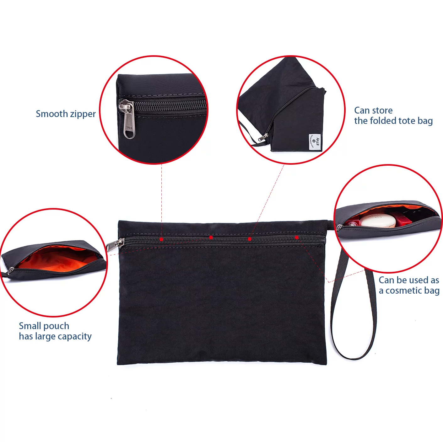 ETidy Large Capacity Foldable Tote Bag With Zipper Waterproof Sandproof Women Beach Bag Handbag Gym Bag Travel Shopping Bag(Palm Leaves)