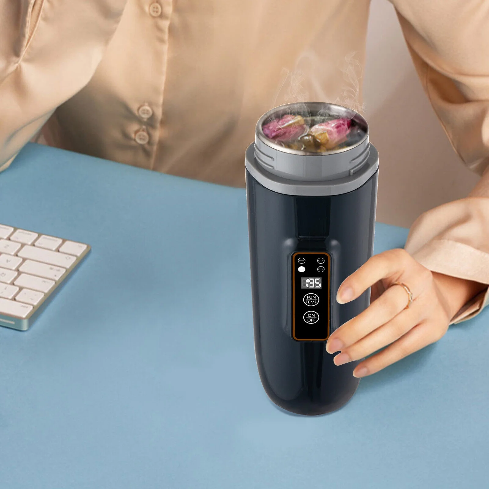 Travel Electric Kettle, Small Portable Electric Kettle, Multifunctional Mini Electric Kettle Auto Shut-Off and Boil Dry Protection