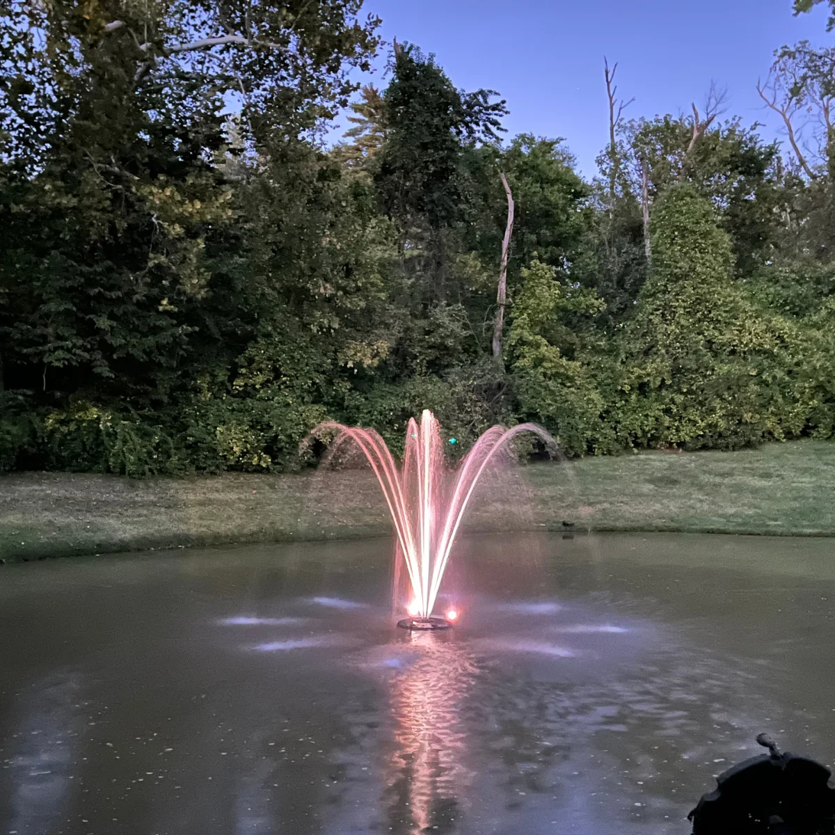HALF OFF PONDS 1/2 HP Floating Fountain | 100 foot Cord | 9 Patterns | Surface Aeration for Ponds | AQF6100-100