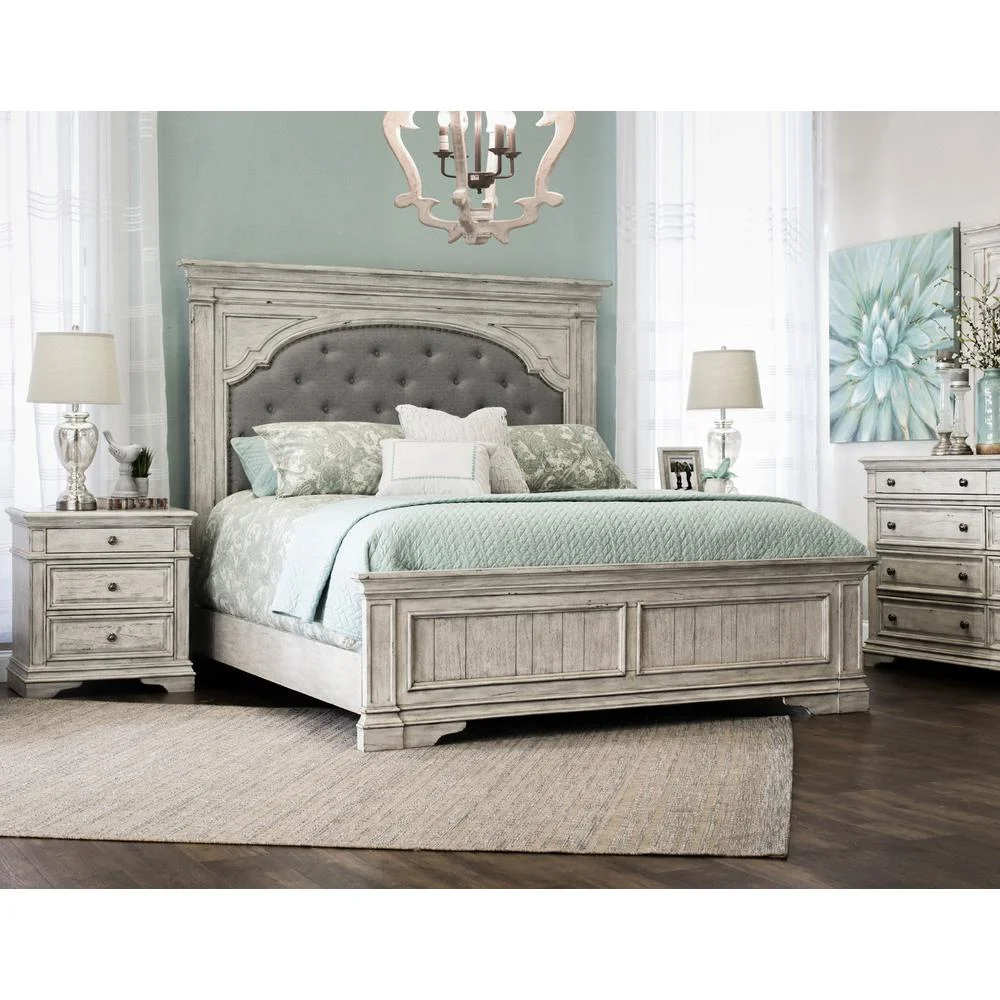 Steve Silver Highland Park King Bed - Rustic Ivory
