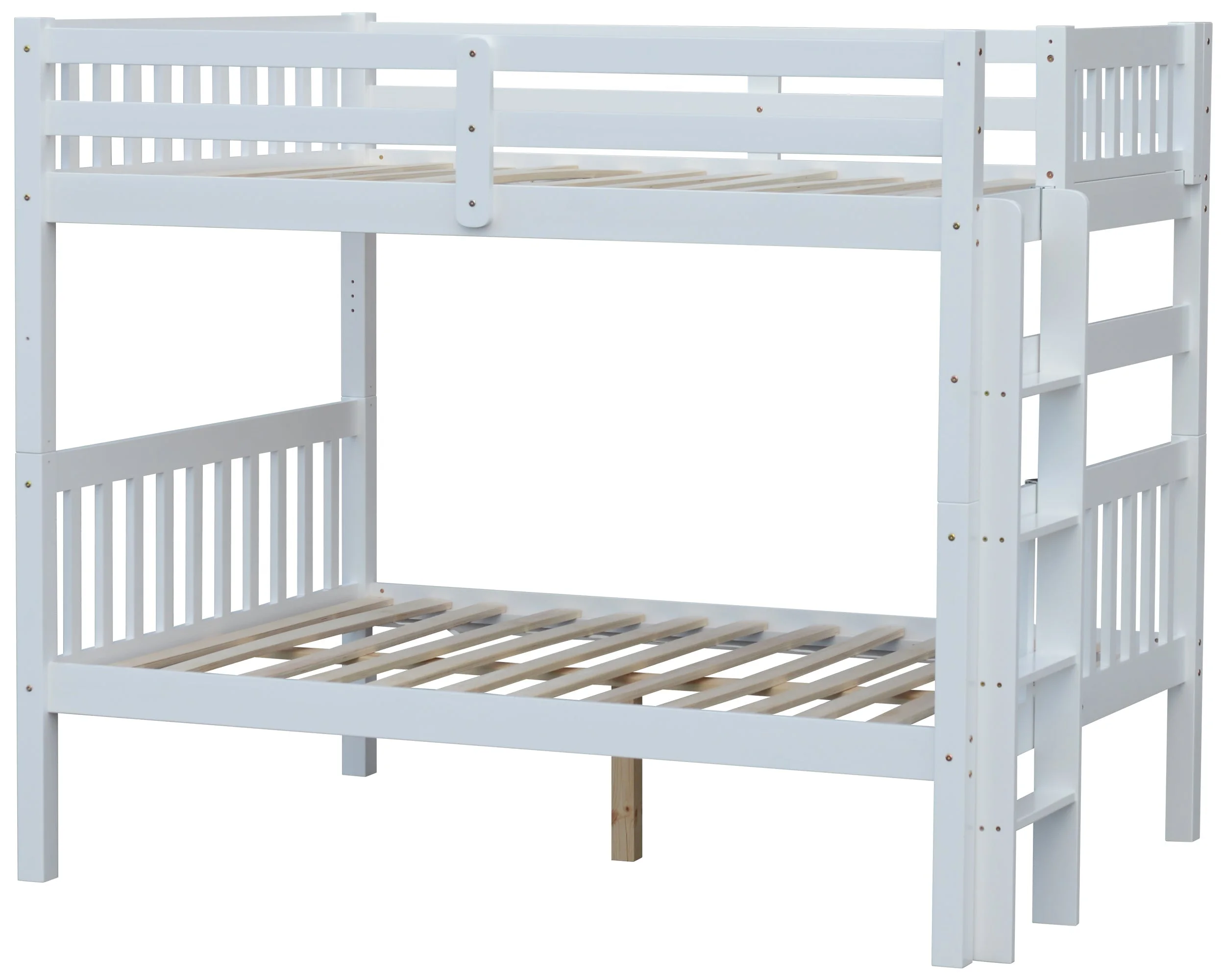 Bern Full over Full End Ladder Bunk Bed White