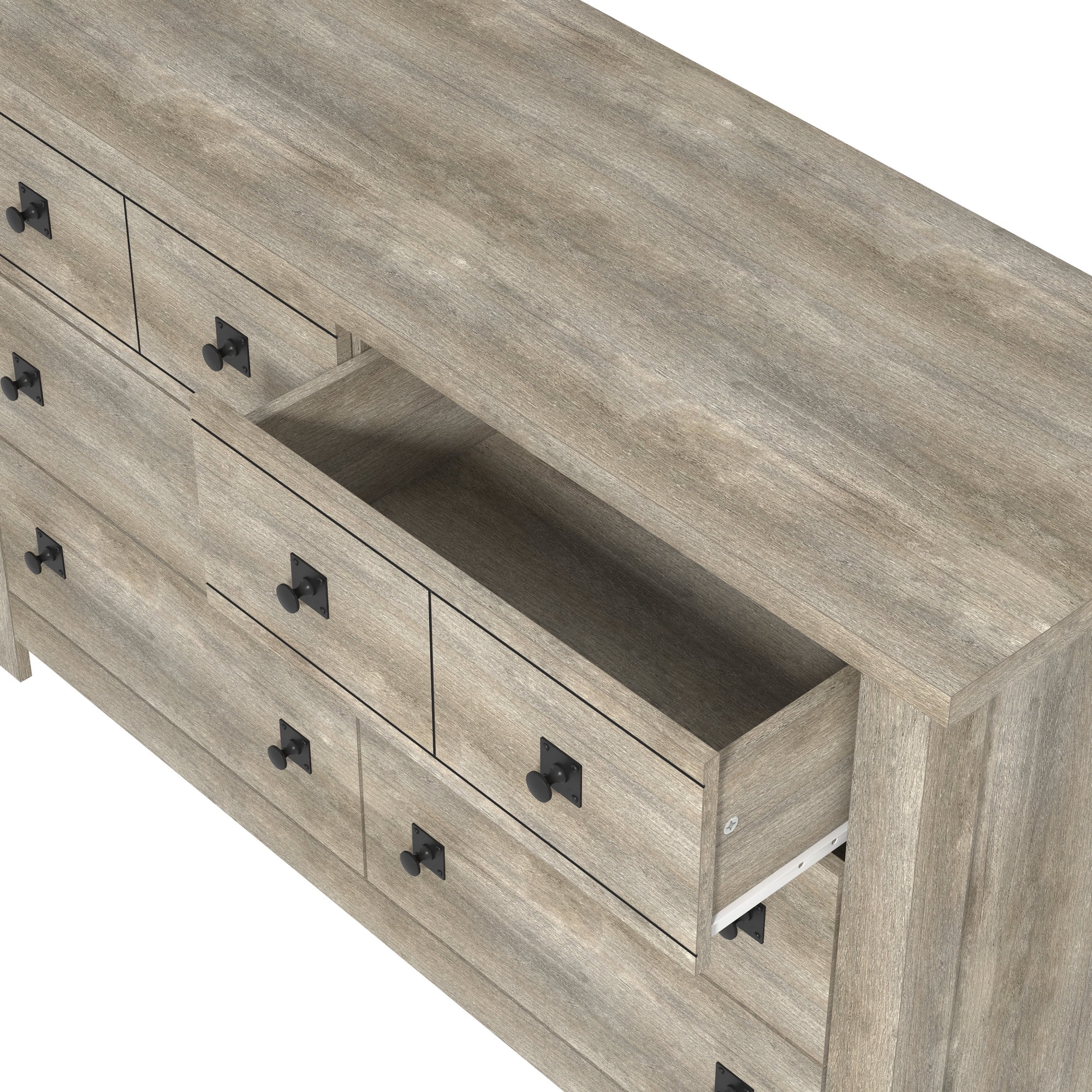 Hillsdale Addison Farmhouse 6 Drawer Dresser, Driftwood Gray