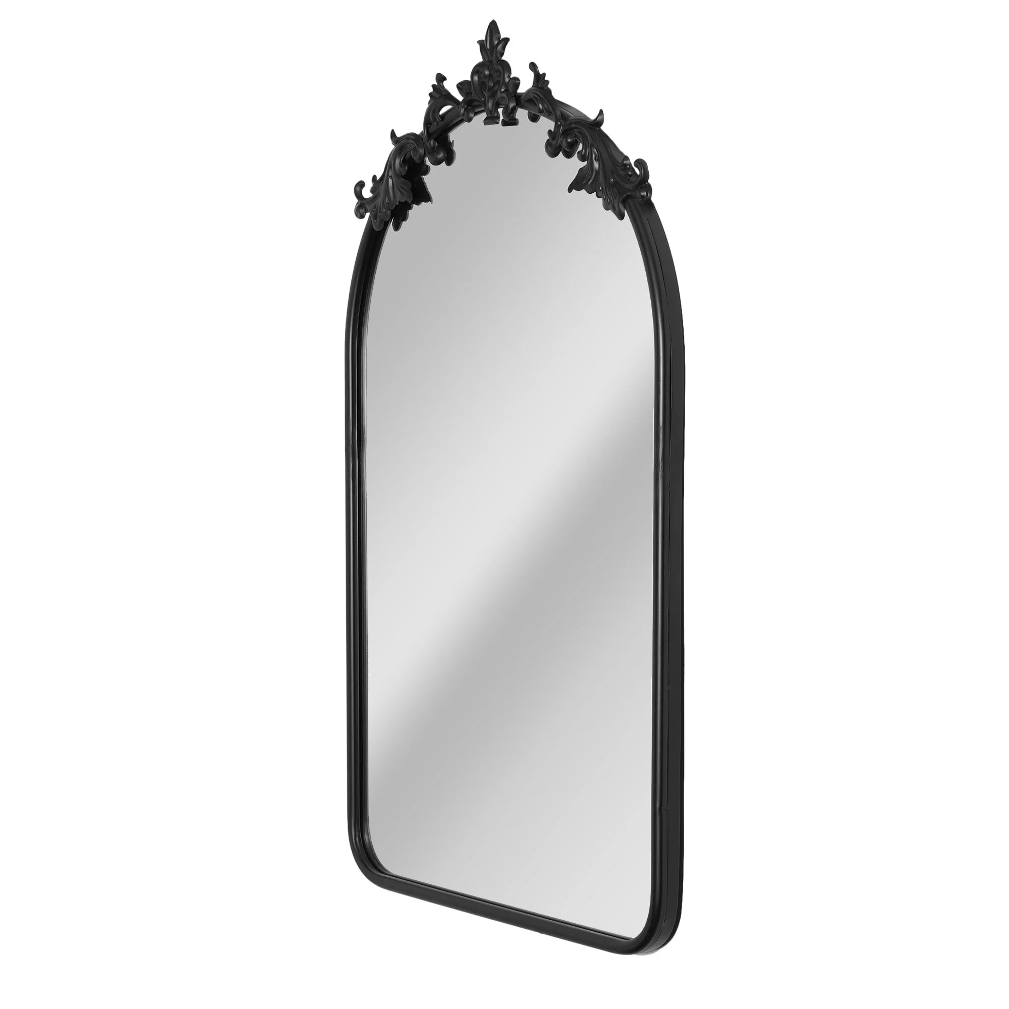 Head West Arch Black Ornate Metal Framed Accent Wall Mirror- 22