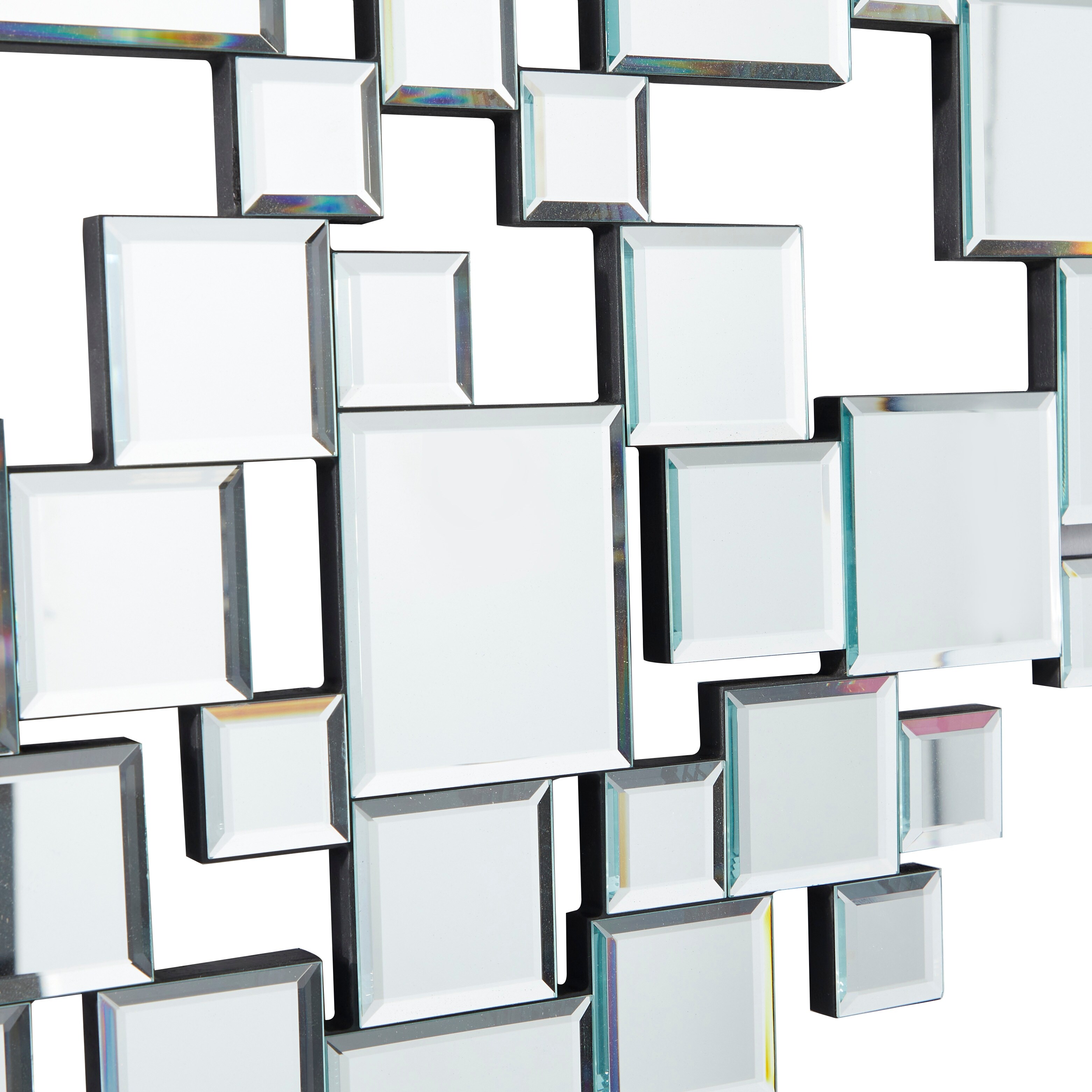 The Novogratz  Silver Glass Mosaic Heart Wall Mirror - 32